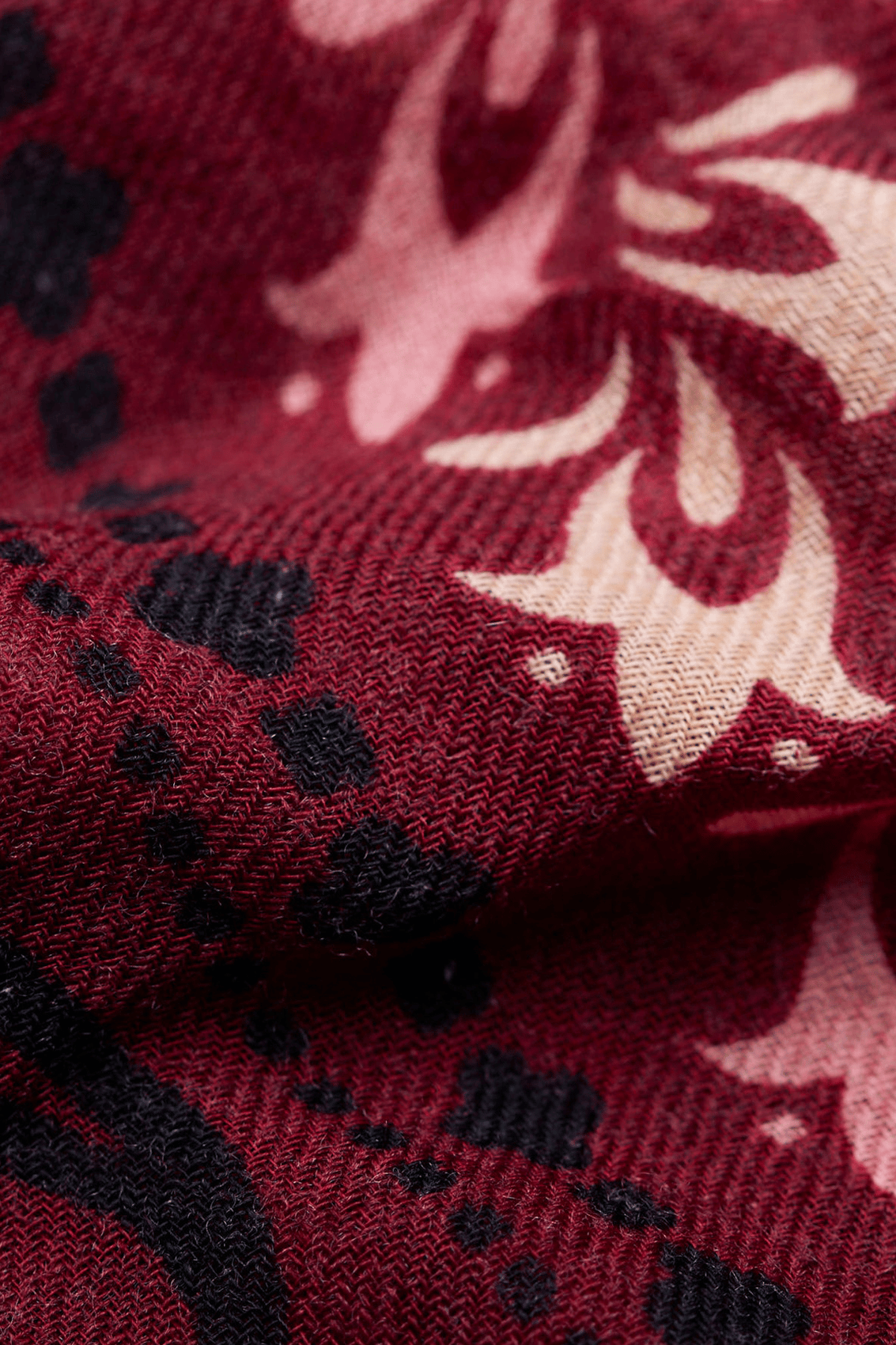 Printed wool-blend scarf MAISON LECOMTE FLAMENT Red