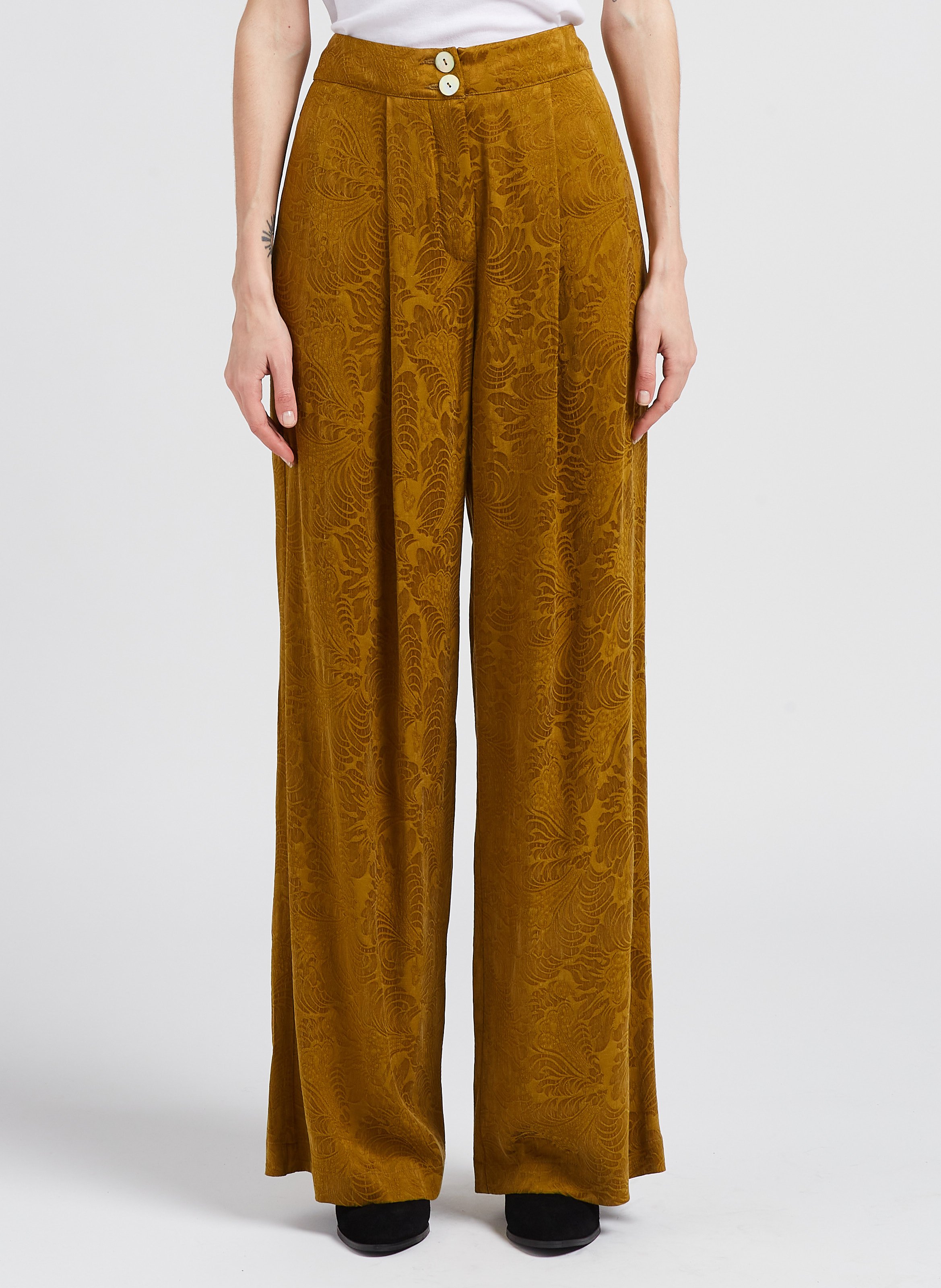 Wide-leg jacquard pants MOMONI Brown