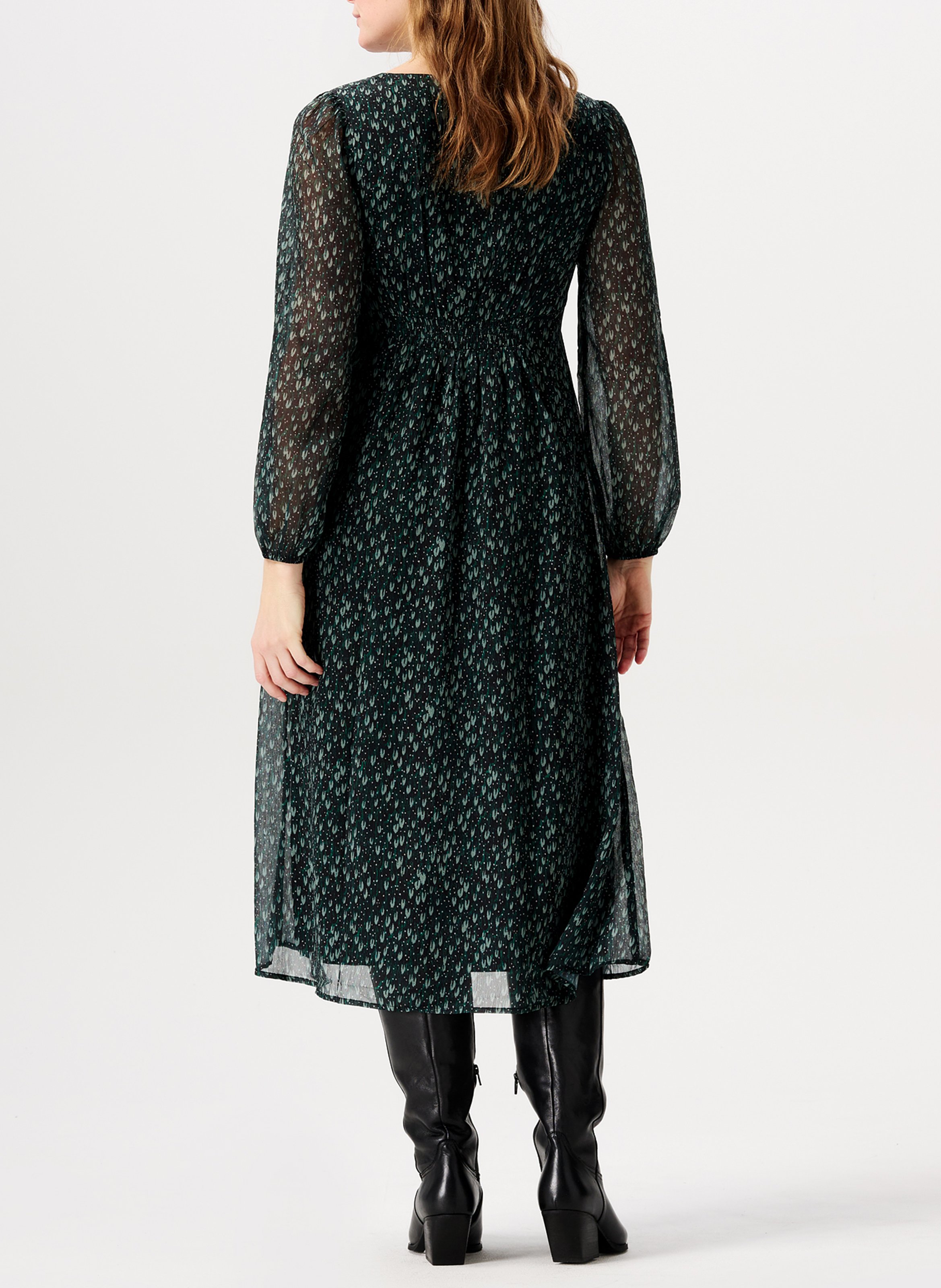 Printed V-neck maternity dress NOPPIES Green