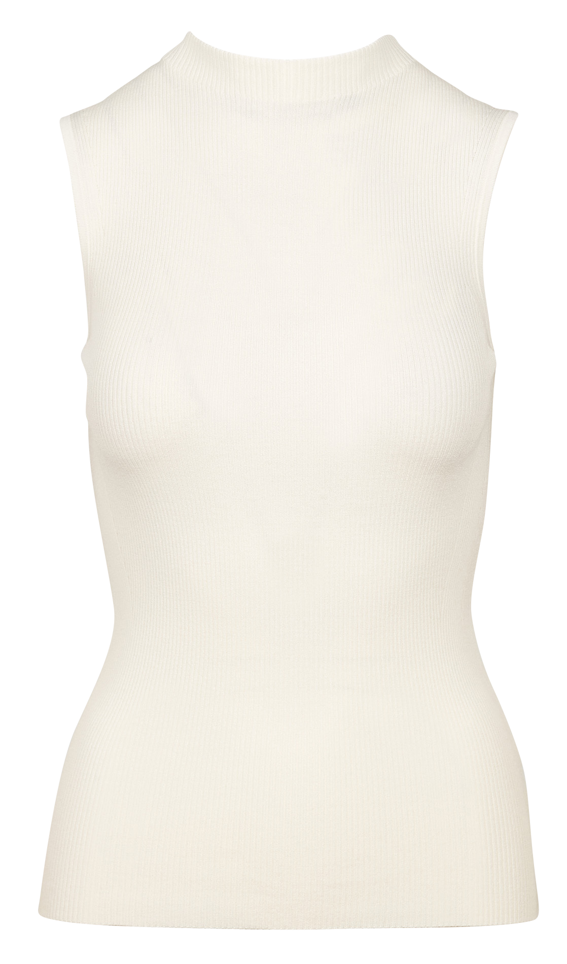 Tee-shirt côtelé sans manches à bords-côtes BOSS Beige