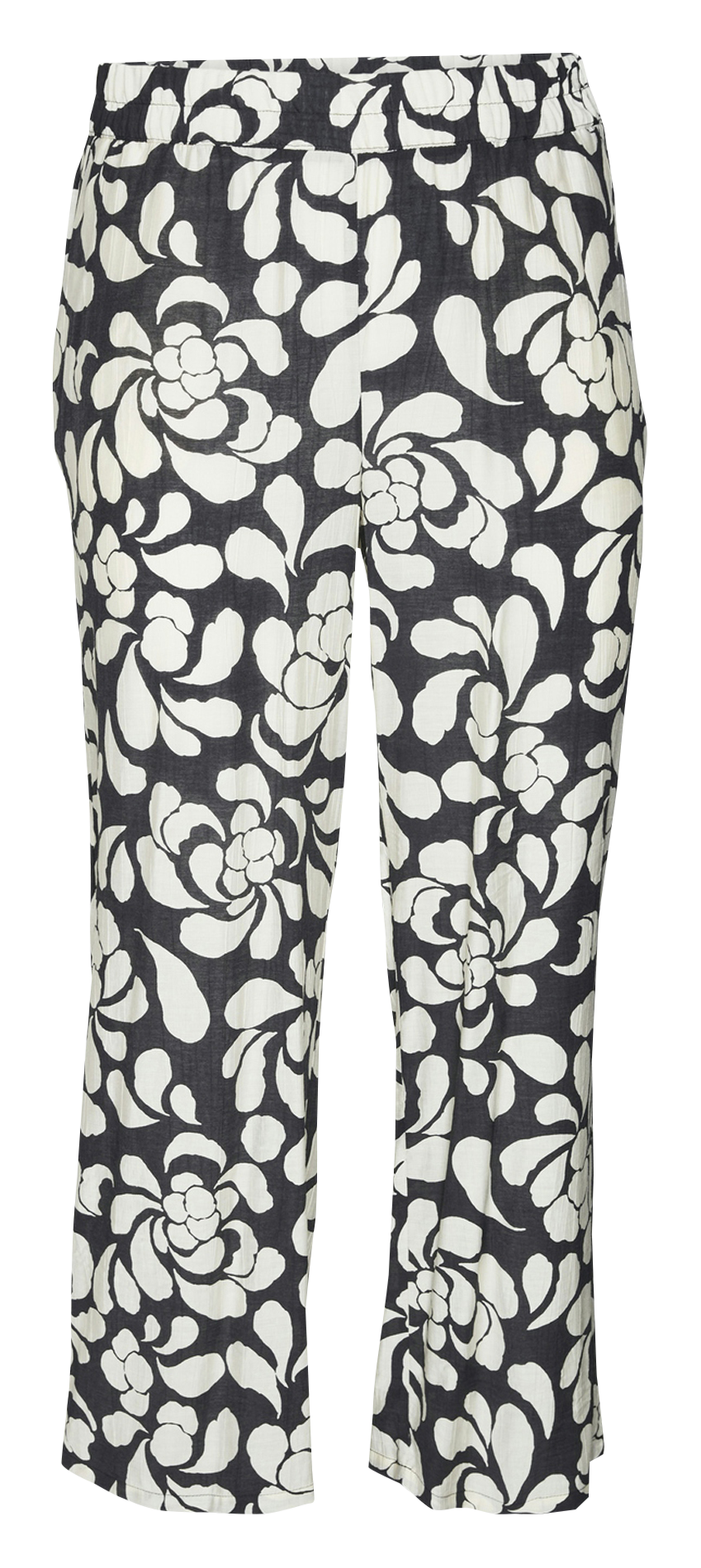 Pantalon large taille haute imprimé VERO MODA CURVE Noir
