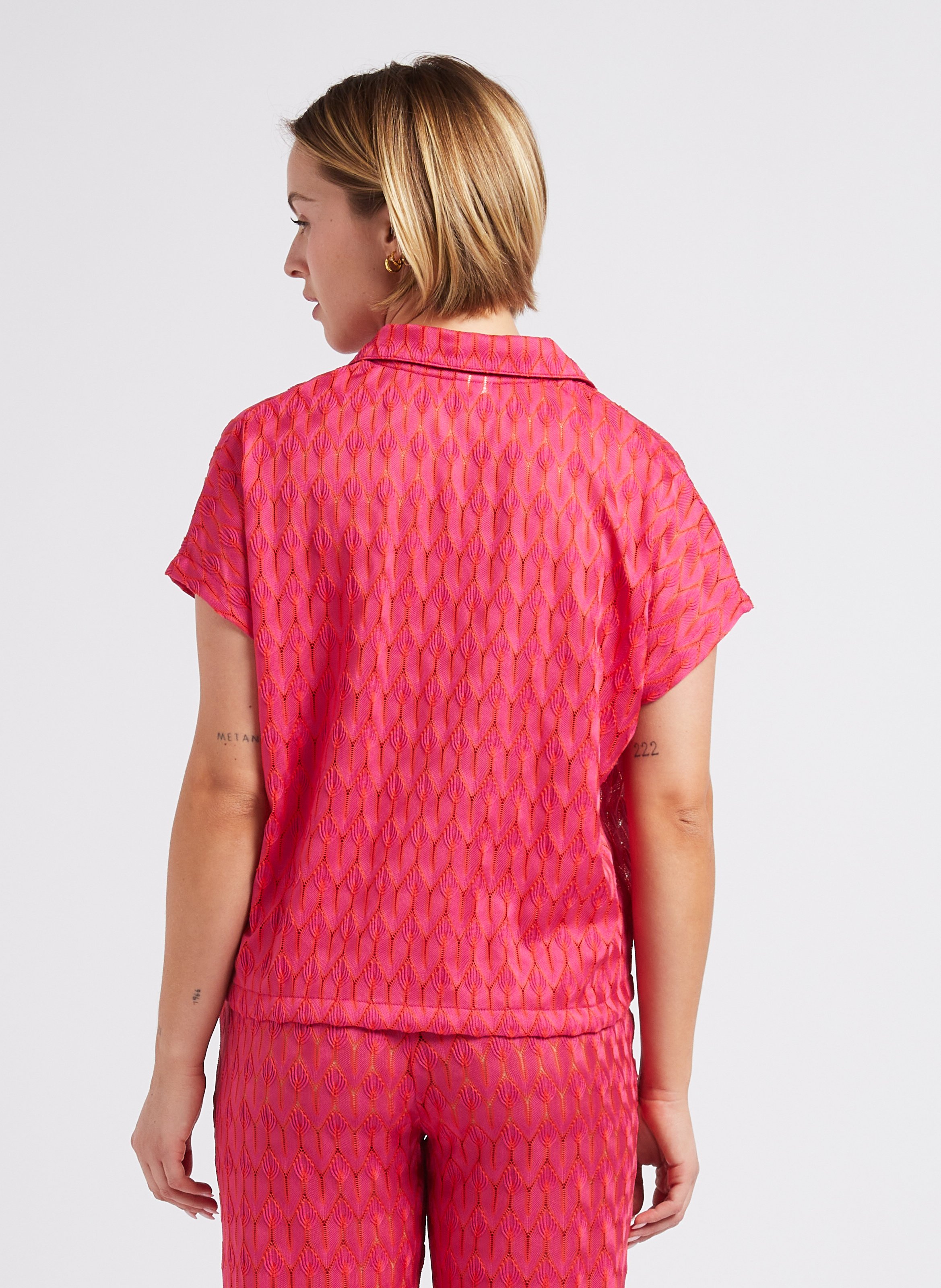 Short-sleeved loose-fit shirt LA NOUVELLE Pink