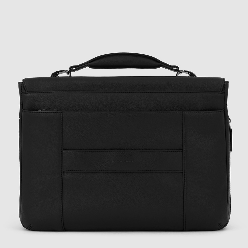 Leather messenger bag PIQUADRO Black