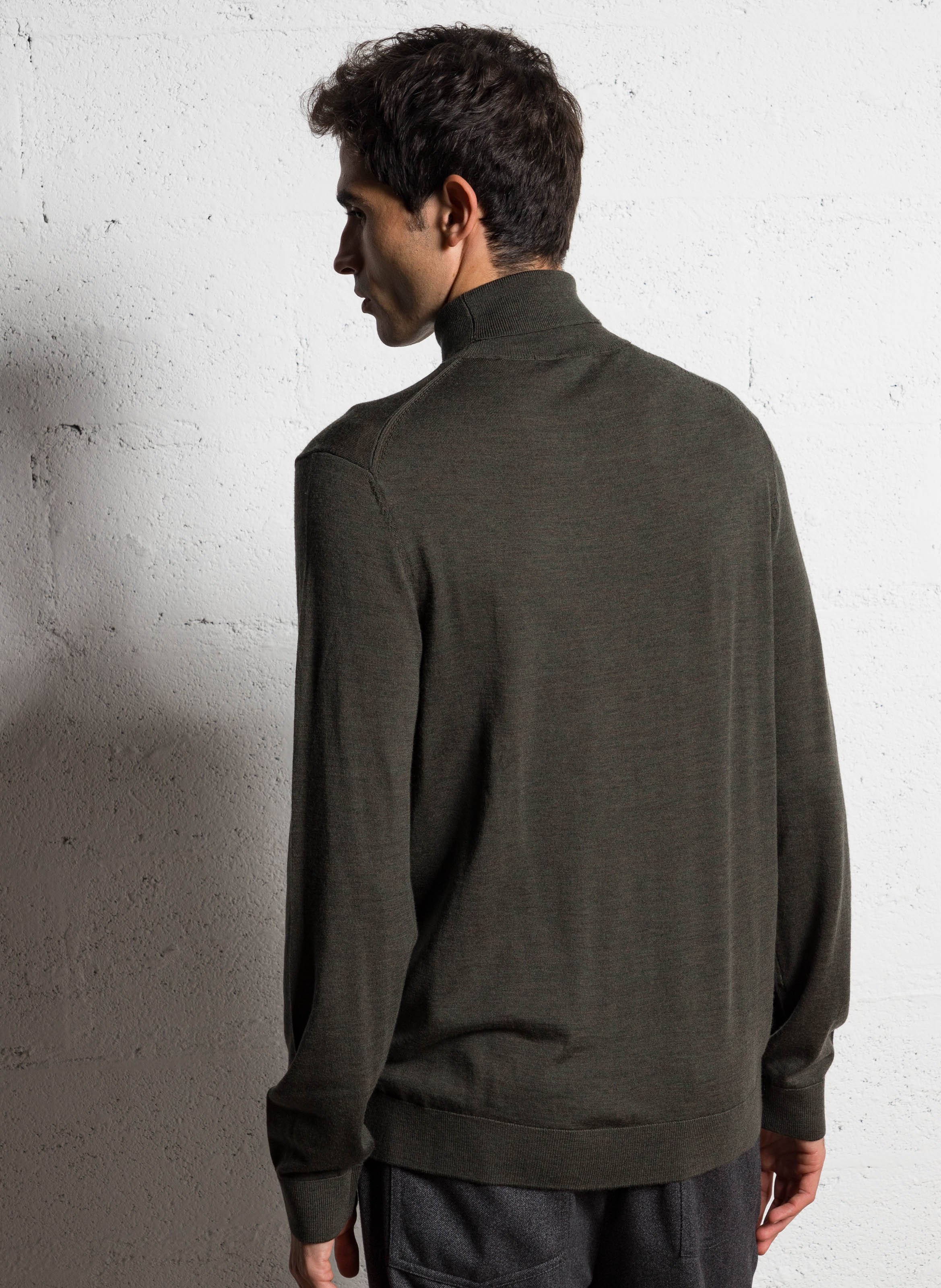 Merino wool turtleneck sweater SELECTED Green