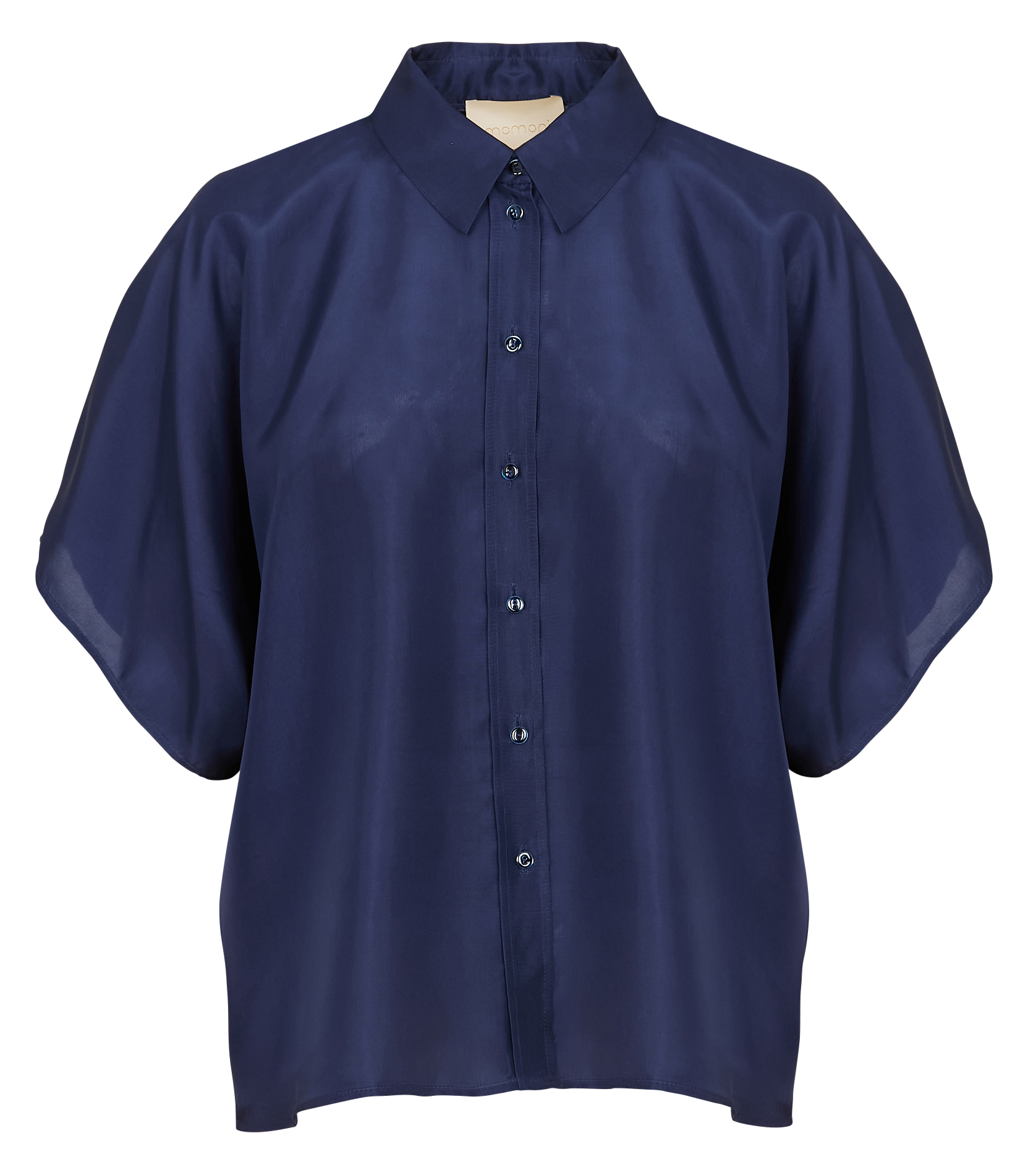 Chemise manches courtes en soie MOMONI Bleu