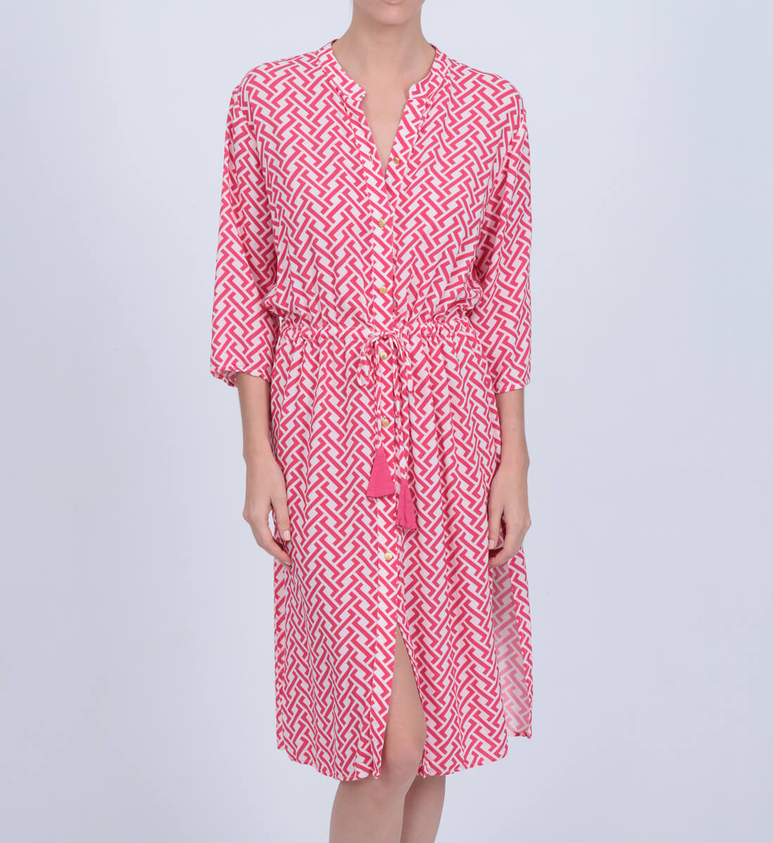 Buttoned beach dress summer break GILI'S Pink