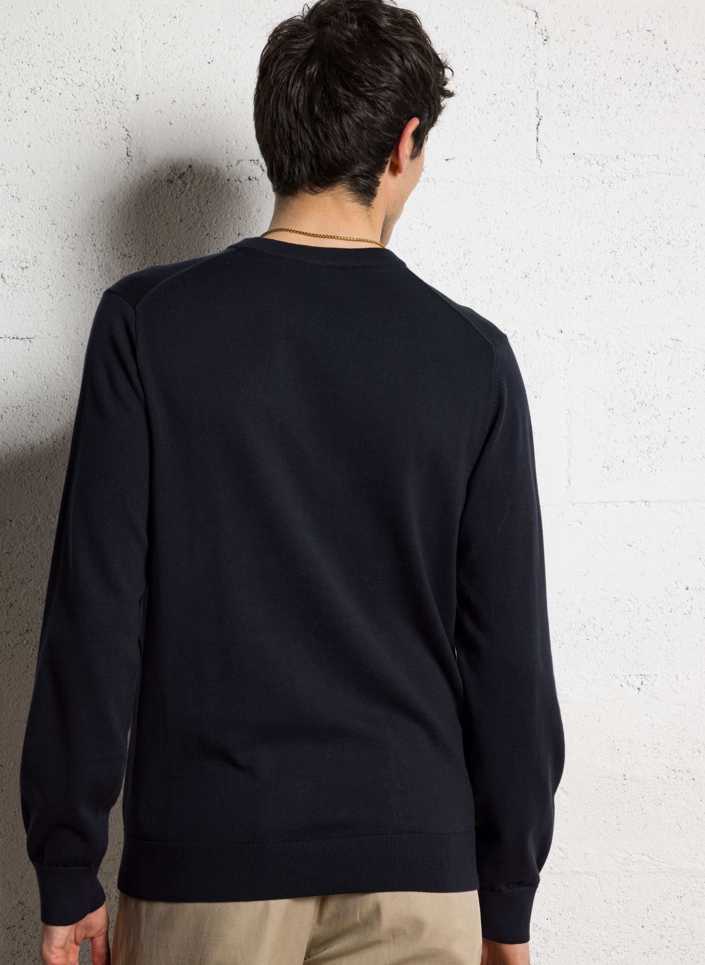 Pull col rond en coton bio PAUL SMITH Bleu