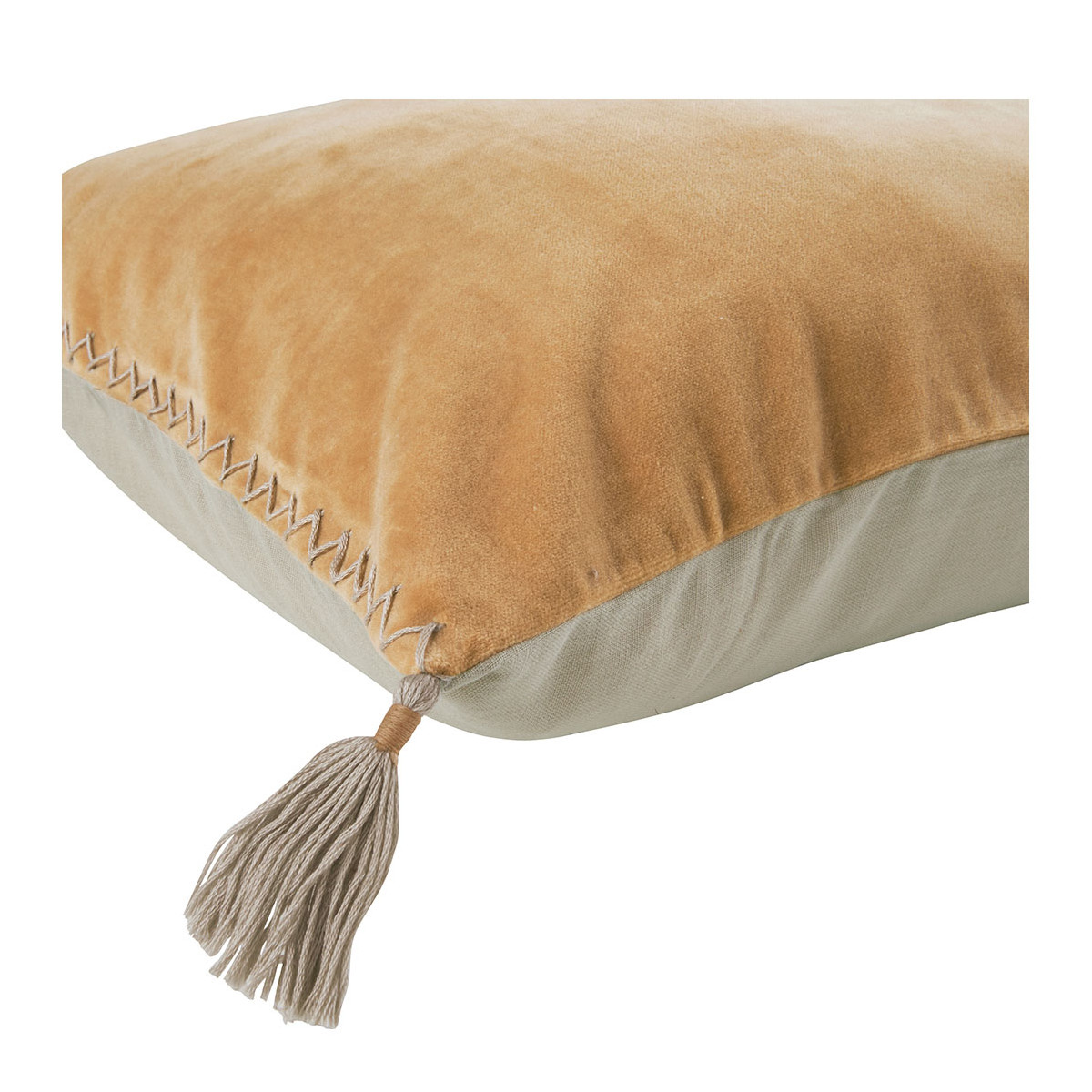 Mattéo cotton velvet cushion cover BLANC D'IVOIRE Orange