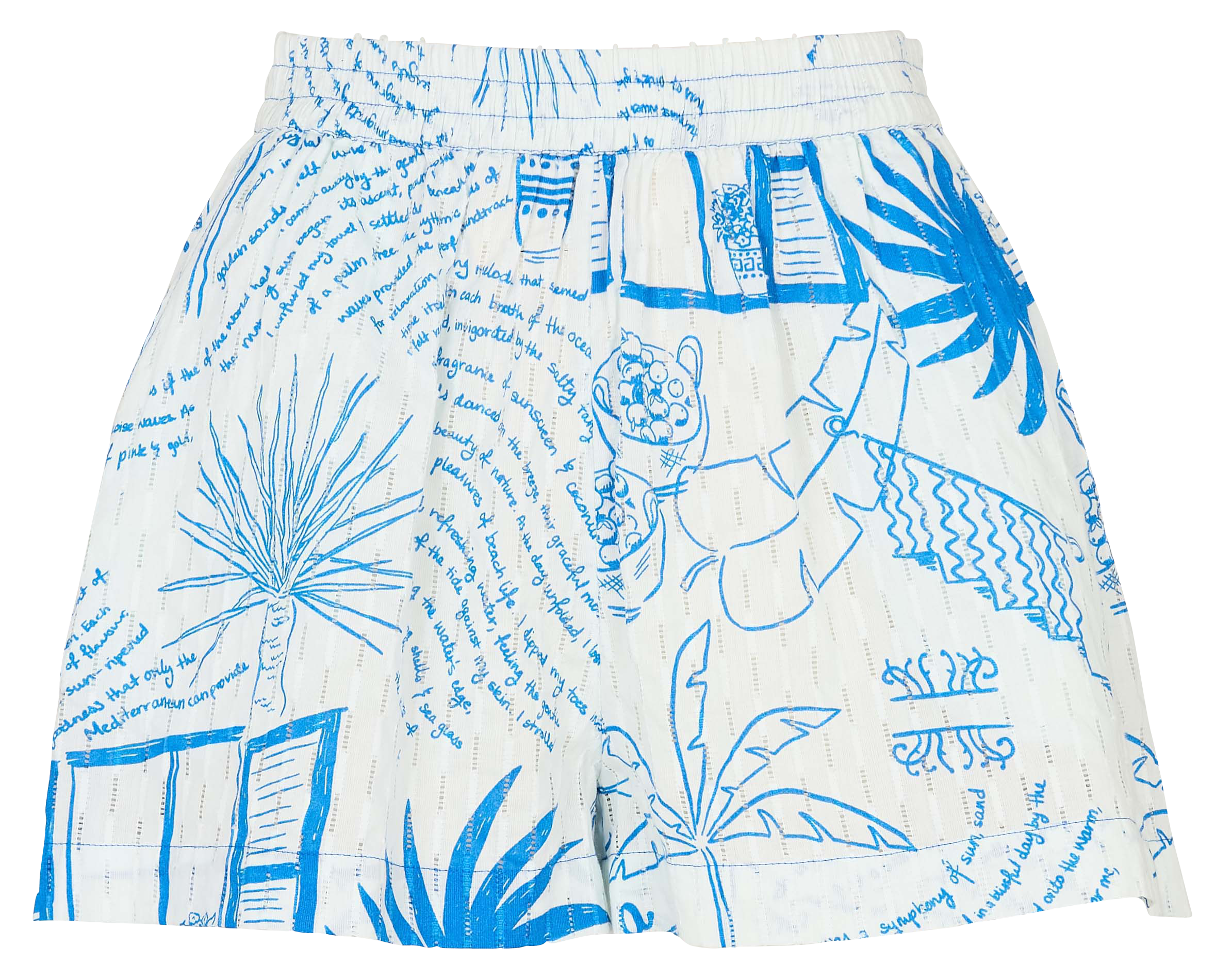 Straight printed cotton shorts NEVER FULLY DRESSED White