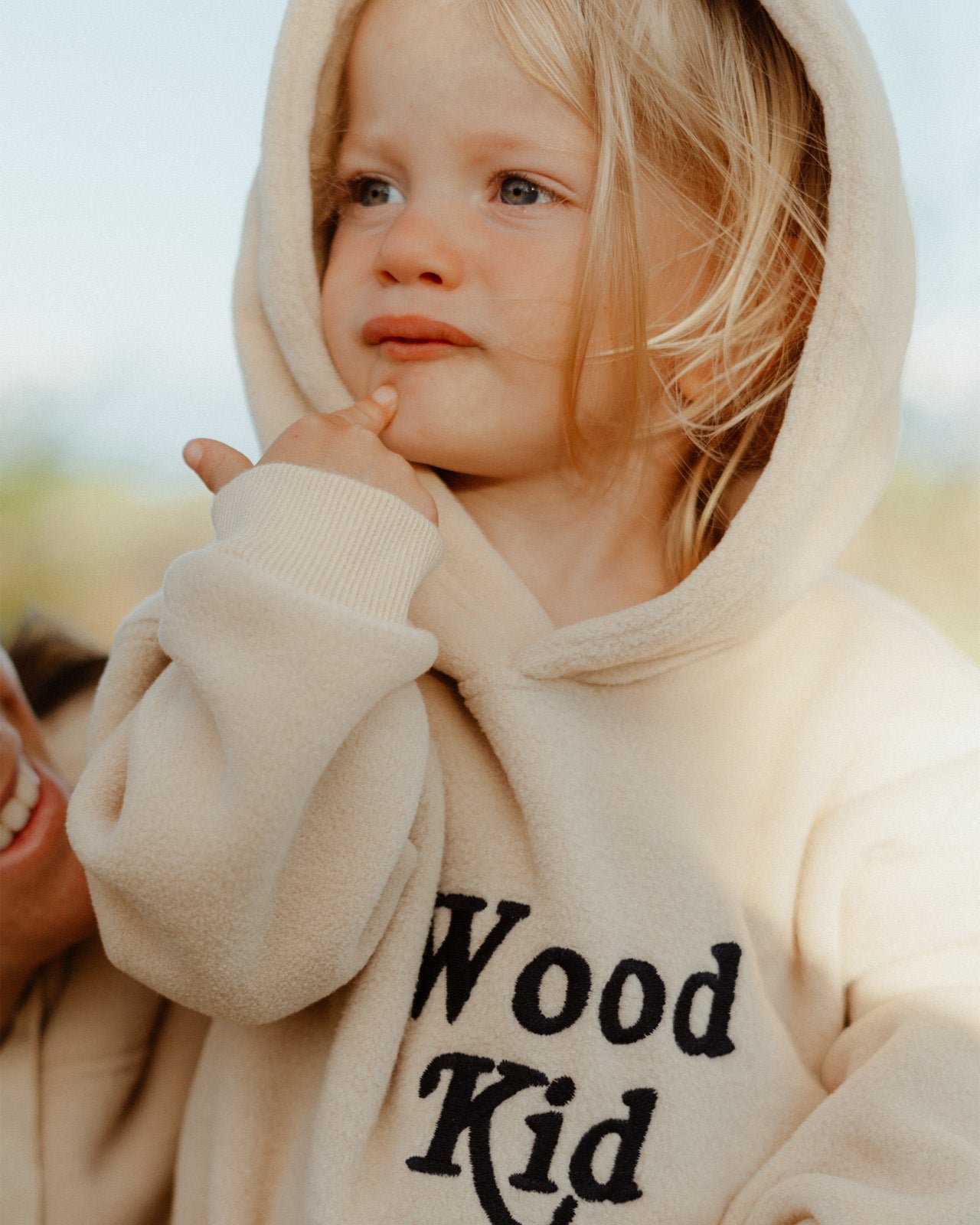 The Wood Kid recycled fleece hoodie EMOI EMOI Beige