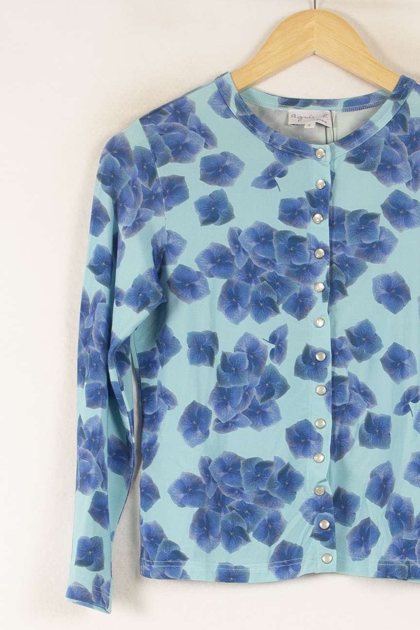 Tommy Badge T-shirt AGNES B. - Seconde Main Blue