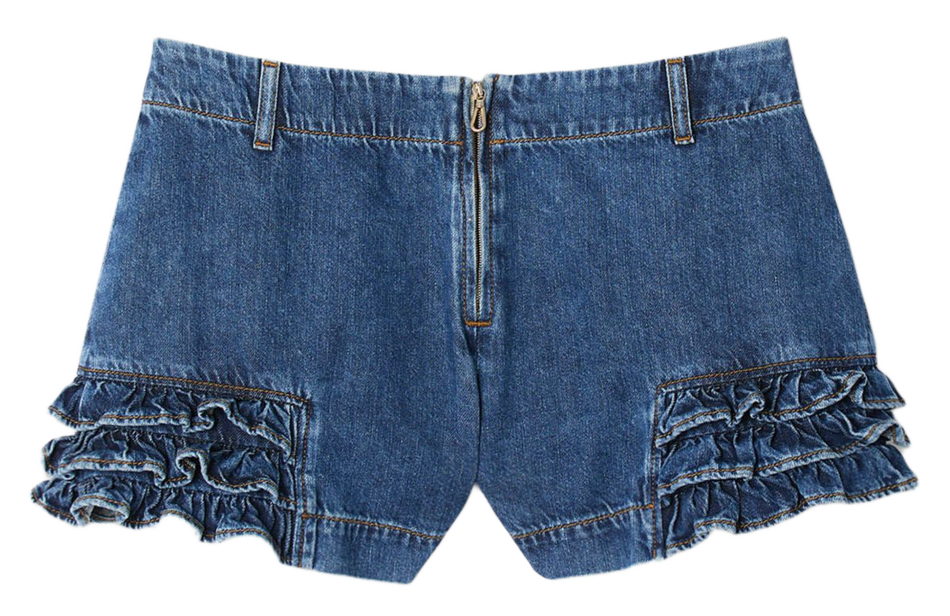 Short en denim à volants  SANDRO Bleu