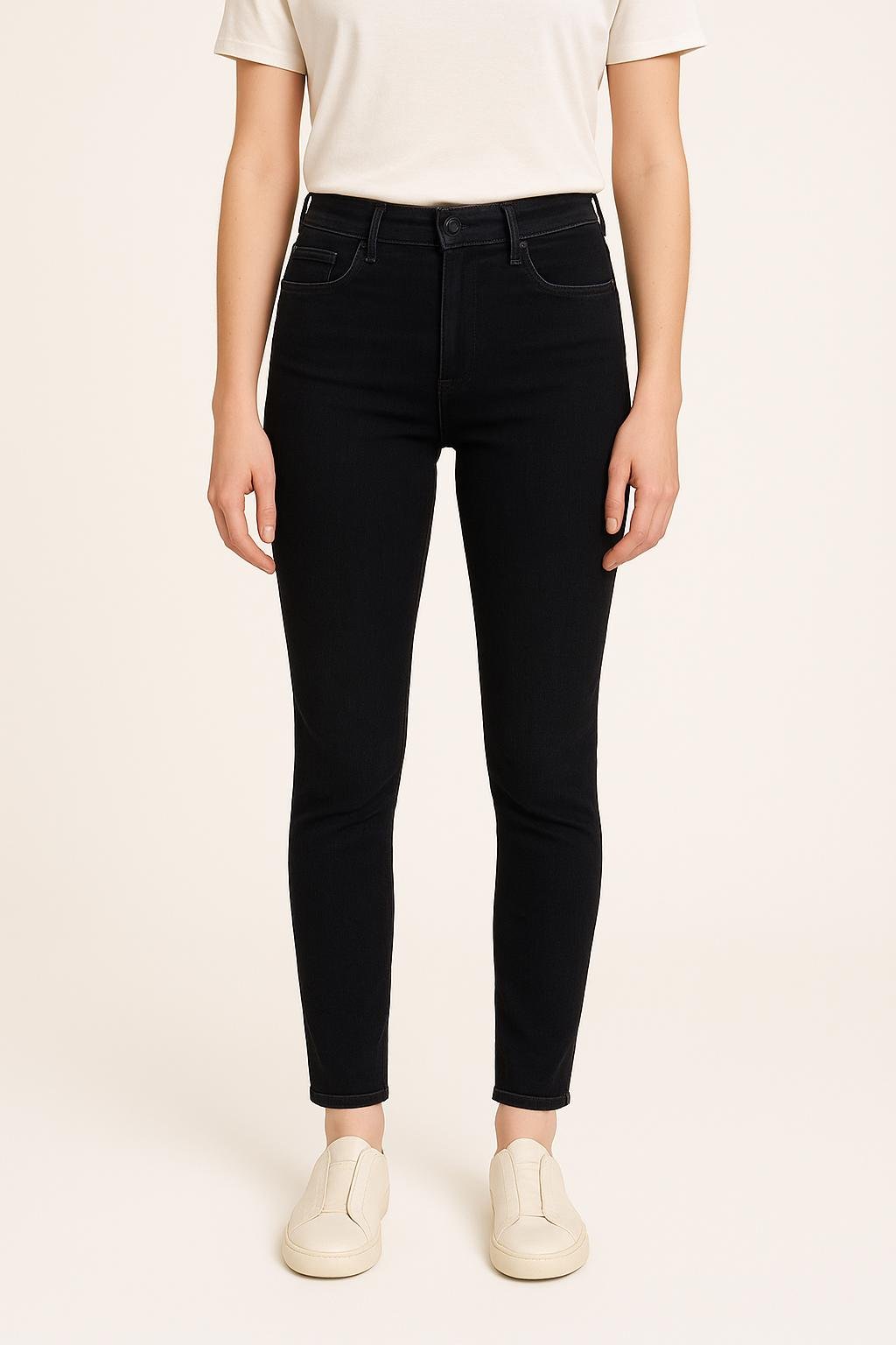 Cropped slim jeans with studs ACNE STUDIOS - Seconde Main Blue