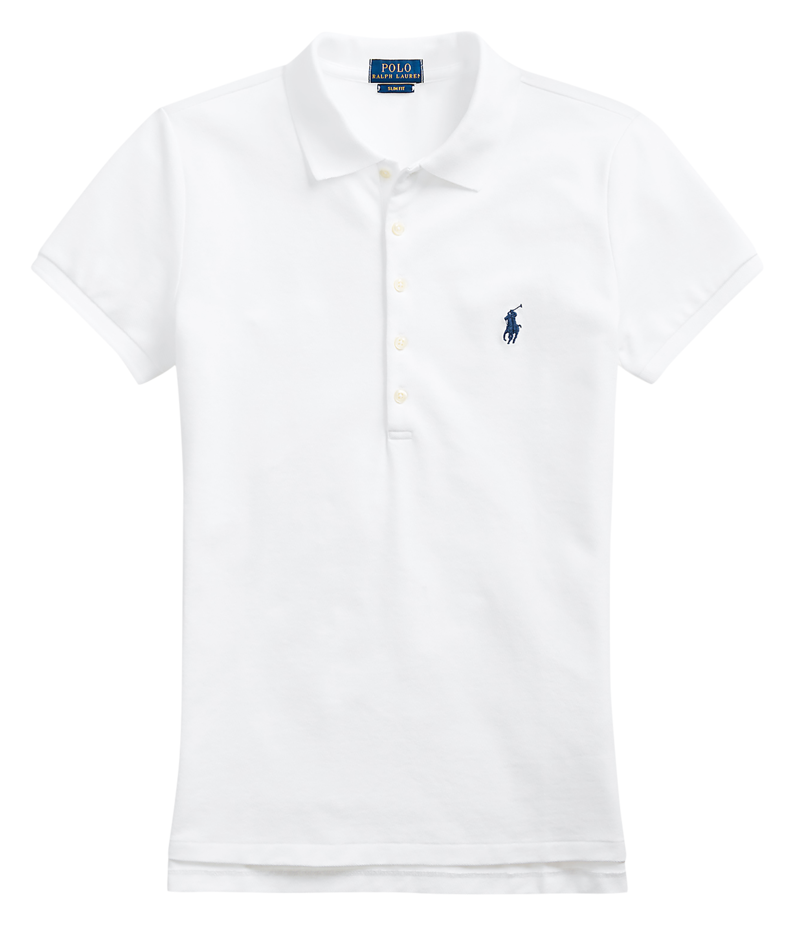 Tee-shirt col polo en coton mélangé POLO RALPH LAUREN Blanc