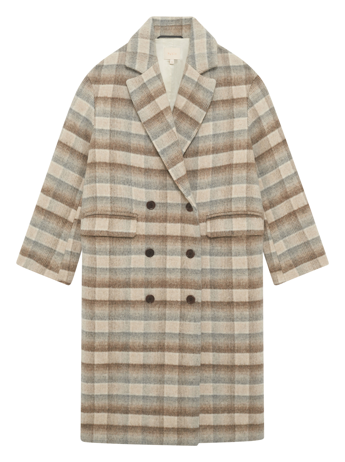 Tailored checkered coat PABLO Beige