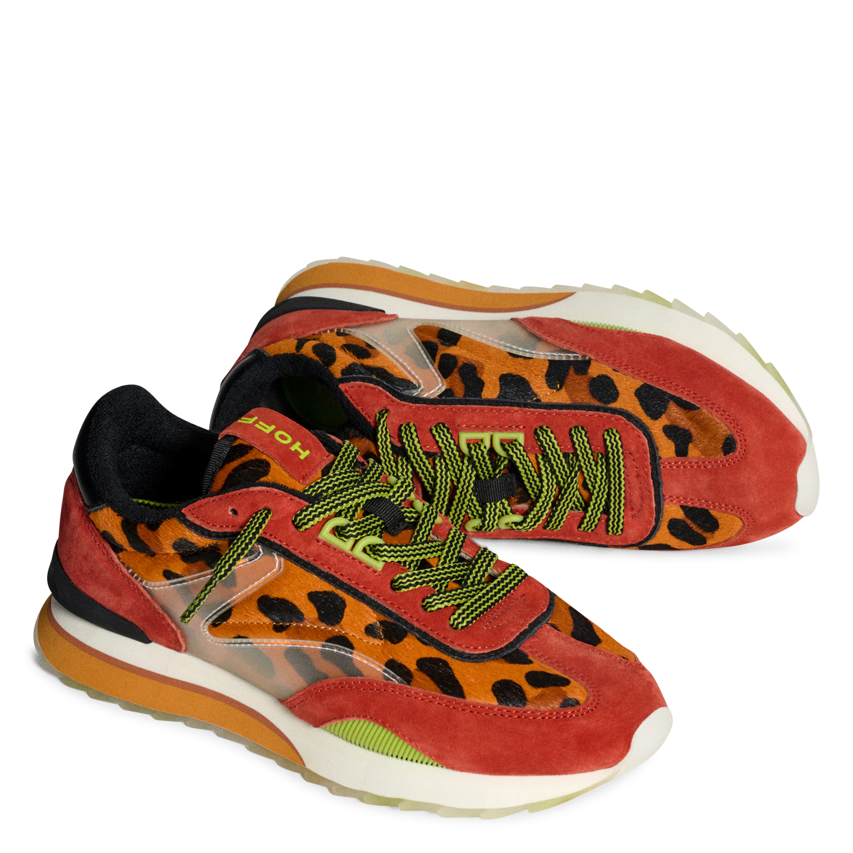 Lage baskets van leermix HOFF Oranje