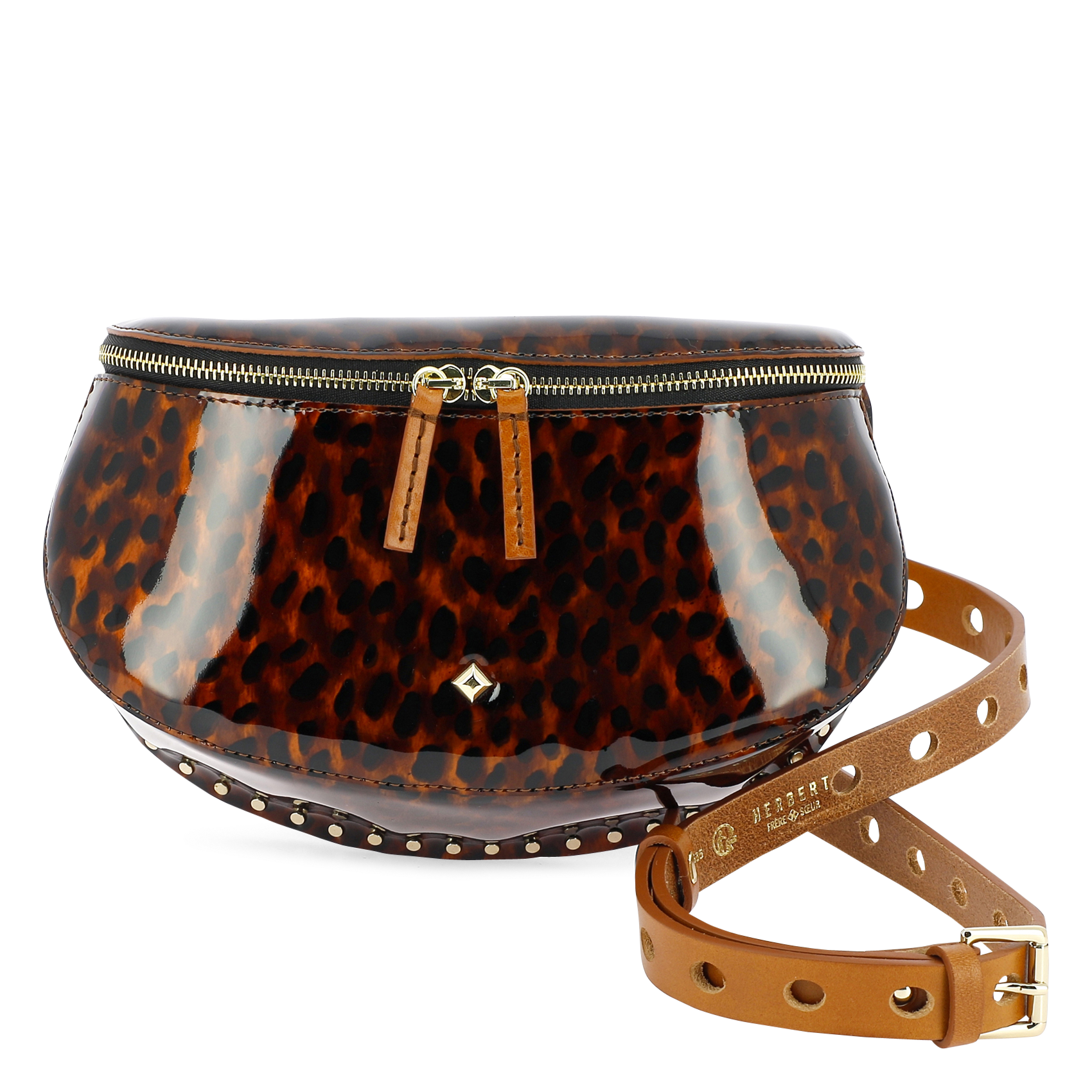 Gürteltasche mit Leopardenmuster HERBERT FRERE SOEUR Braun