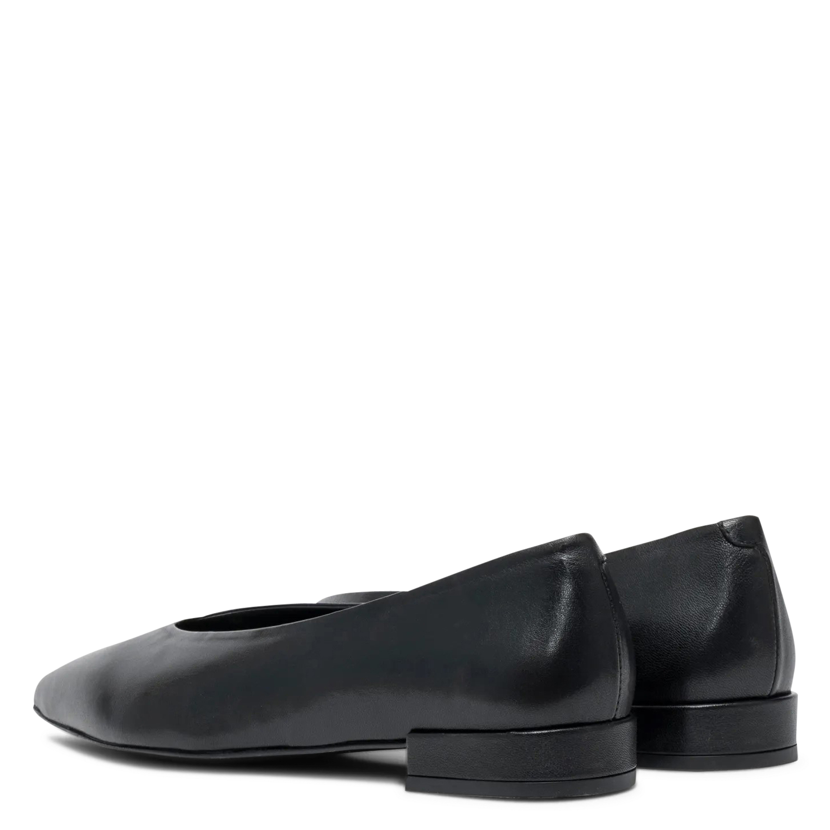 Pointed flat leather ballerina shoes BOCAGE Black