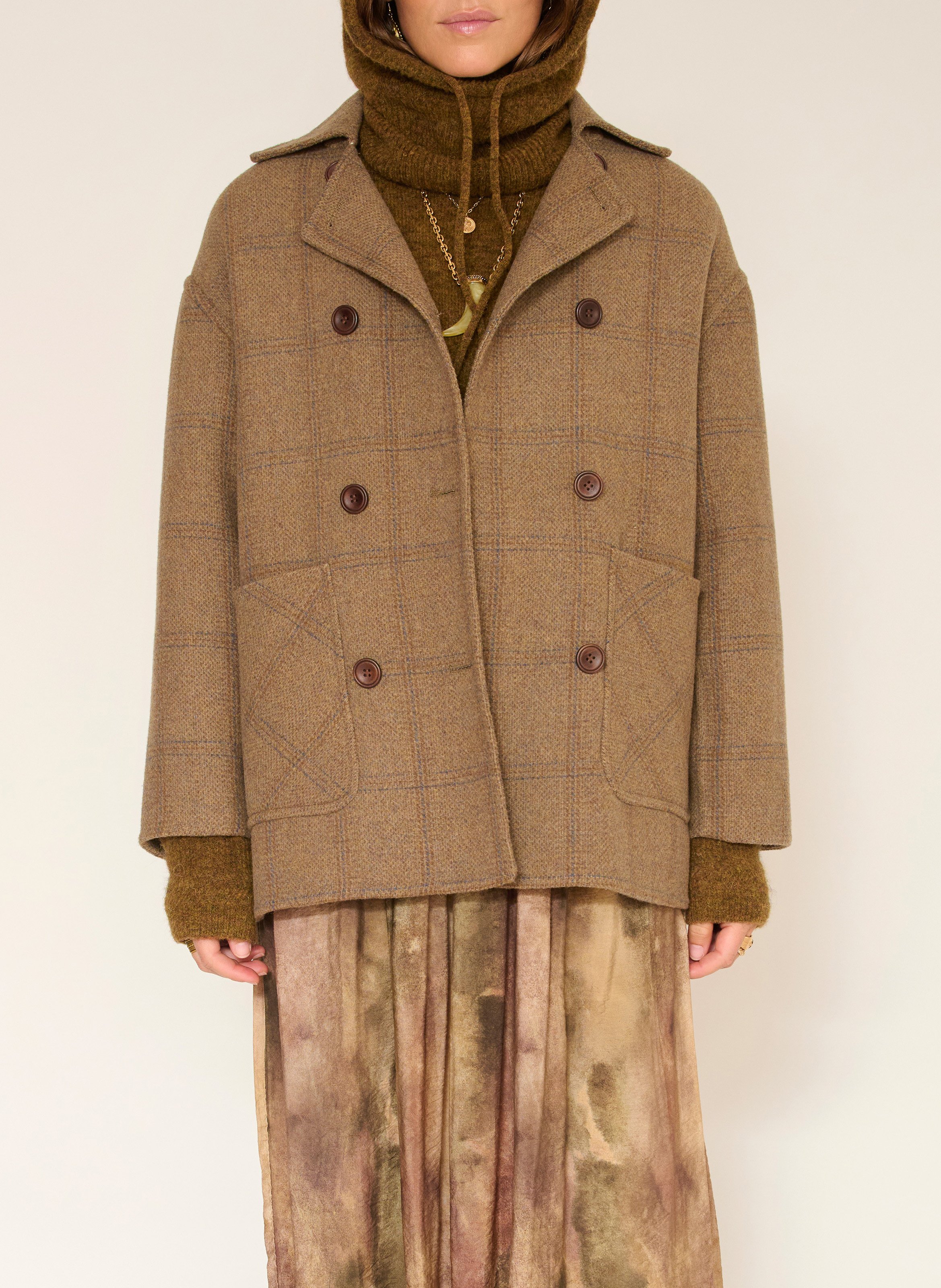 Mantel aus Woll-Mix mit klassischem Kragen MKT Braun