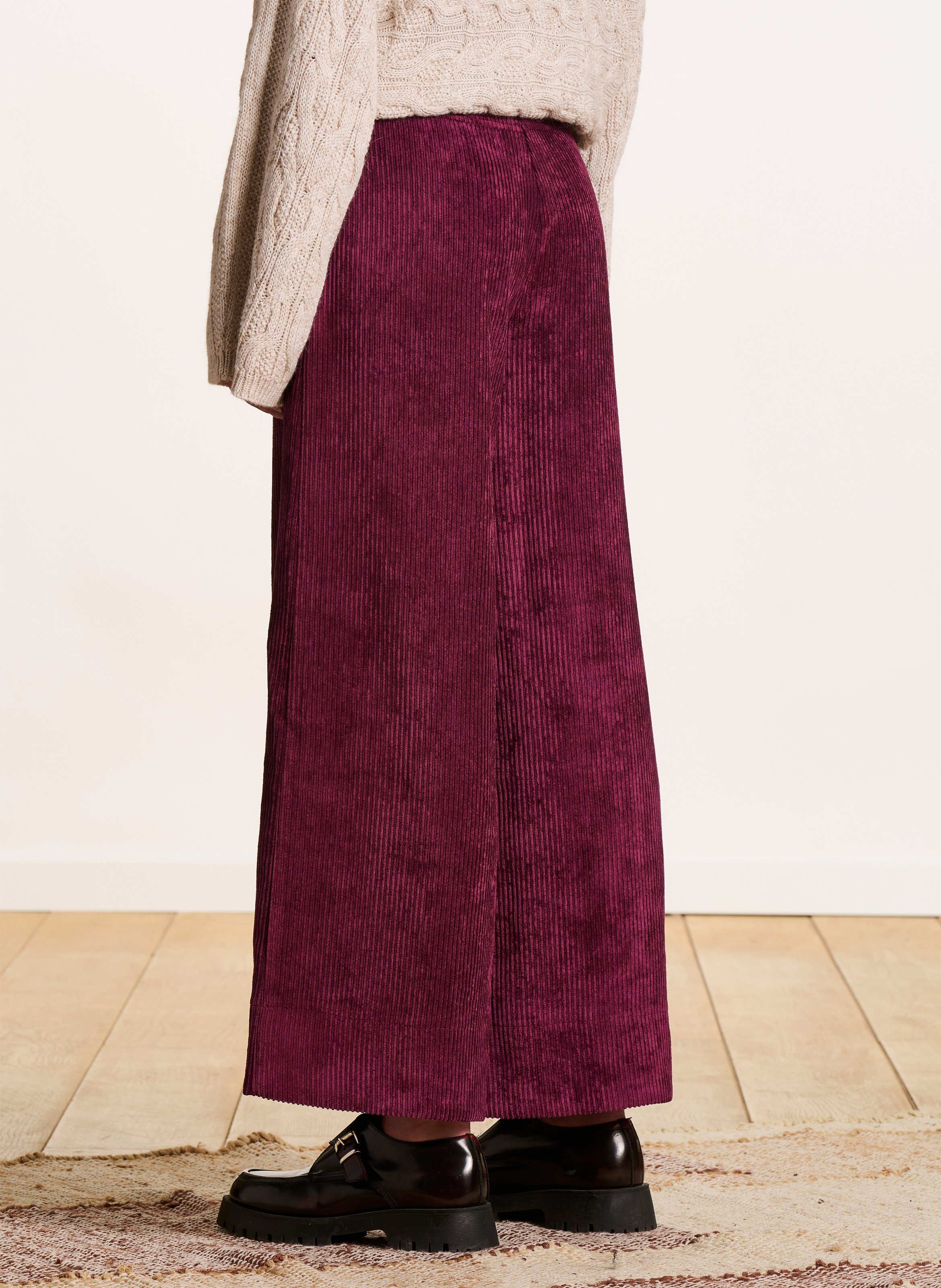 Cropped corduroy pants LA FEE MARABOUTEE Brown