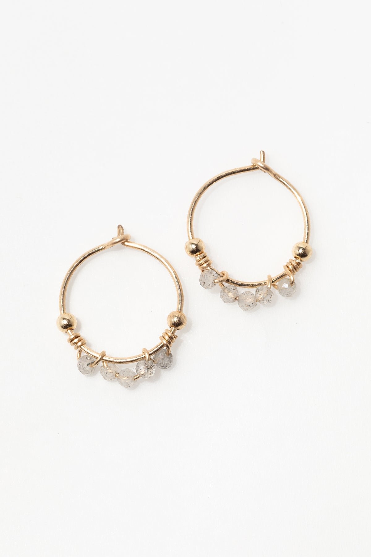 Priya hoops - labradorite YAY Golden