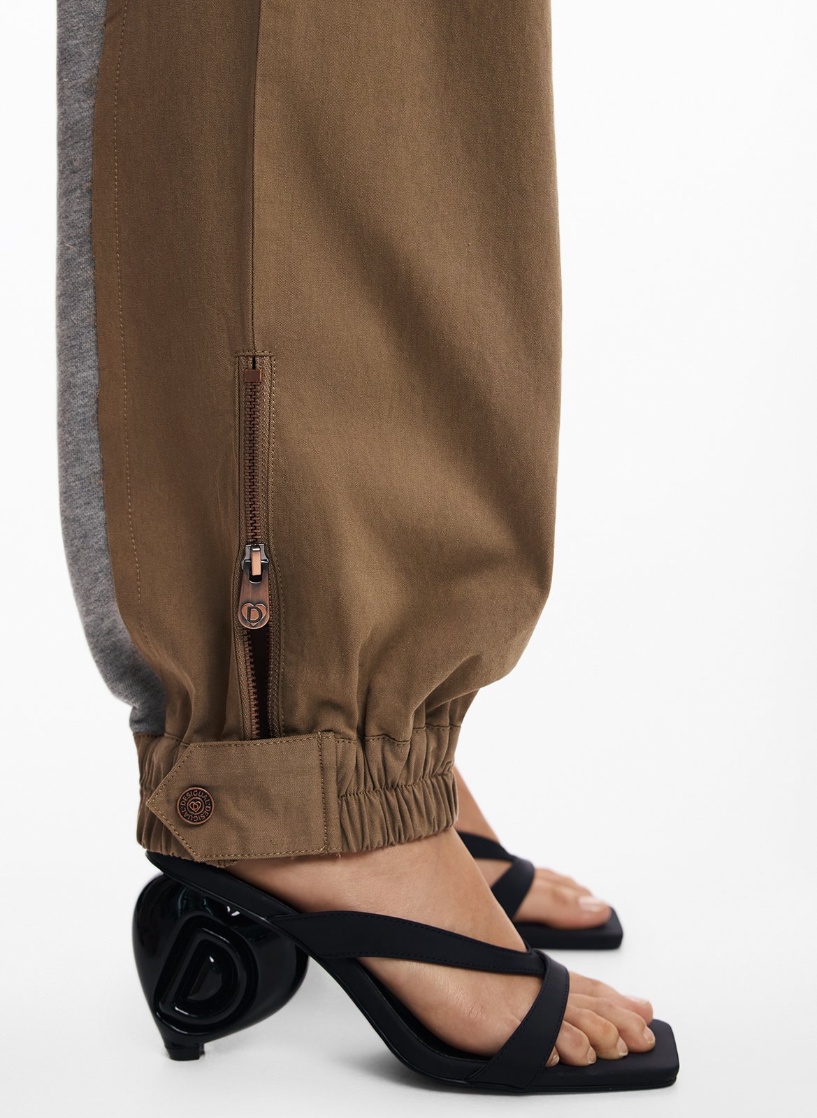 Pantalon hybride jogger bi matière DESIGUAL Marron