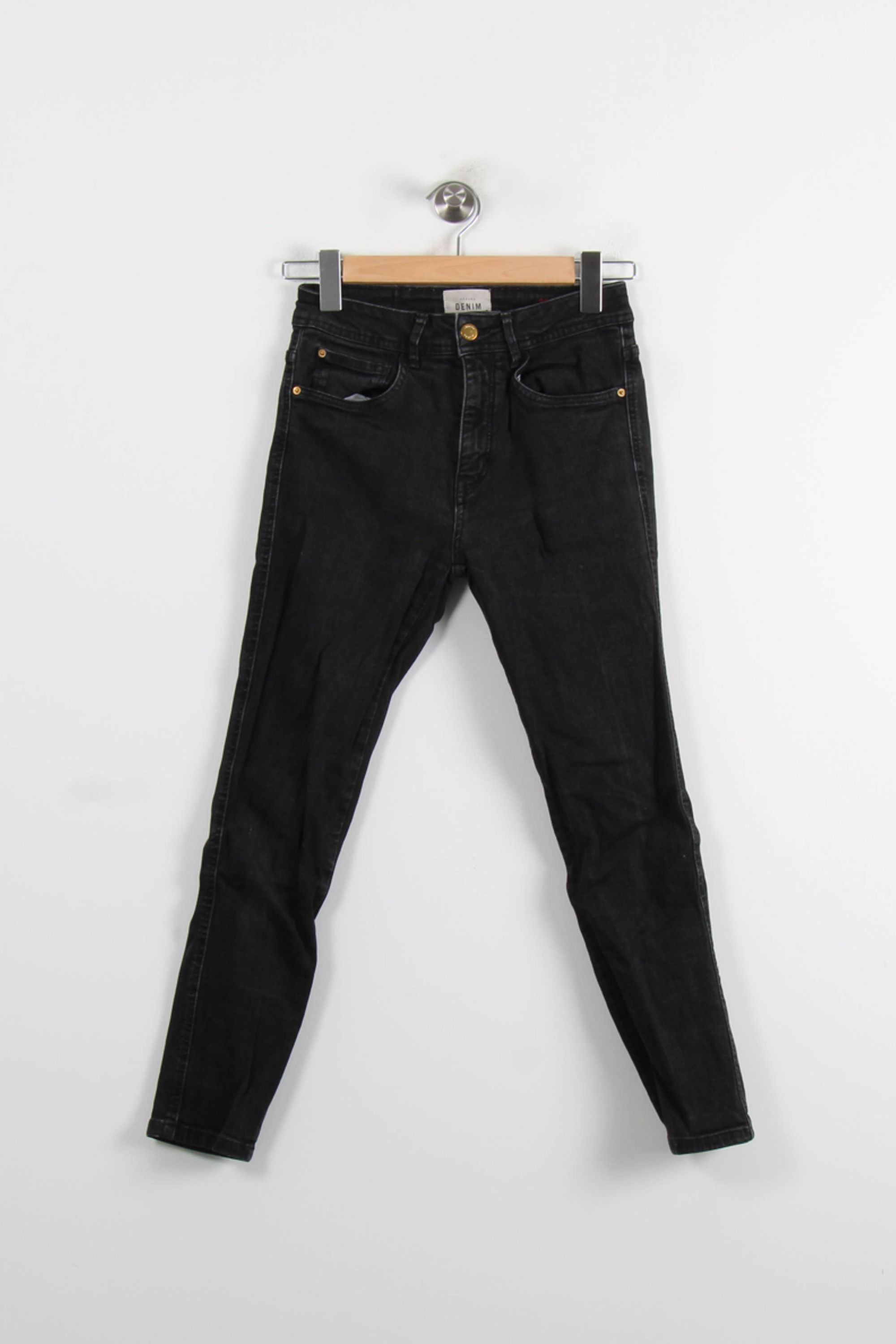 Cropped slim jeans with studs SEZANE - Seconde main Black