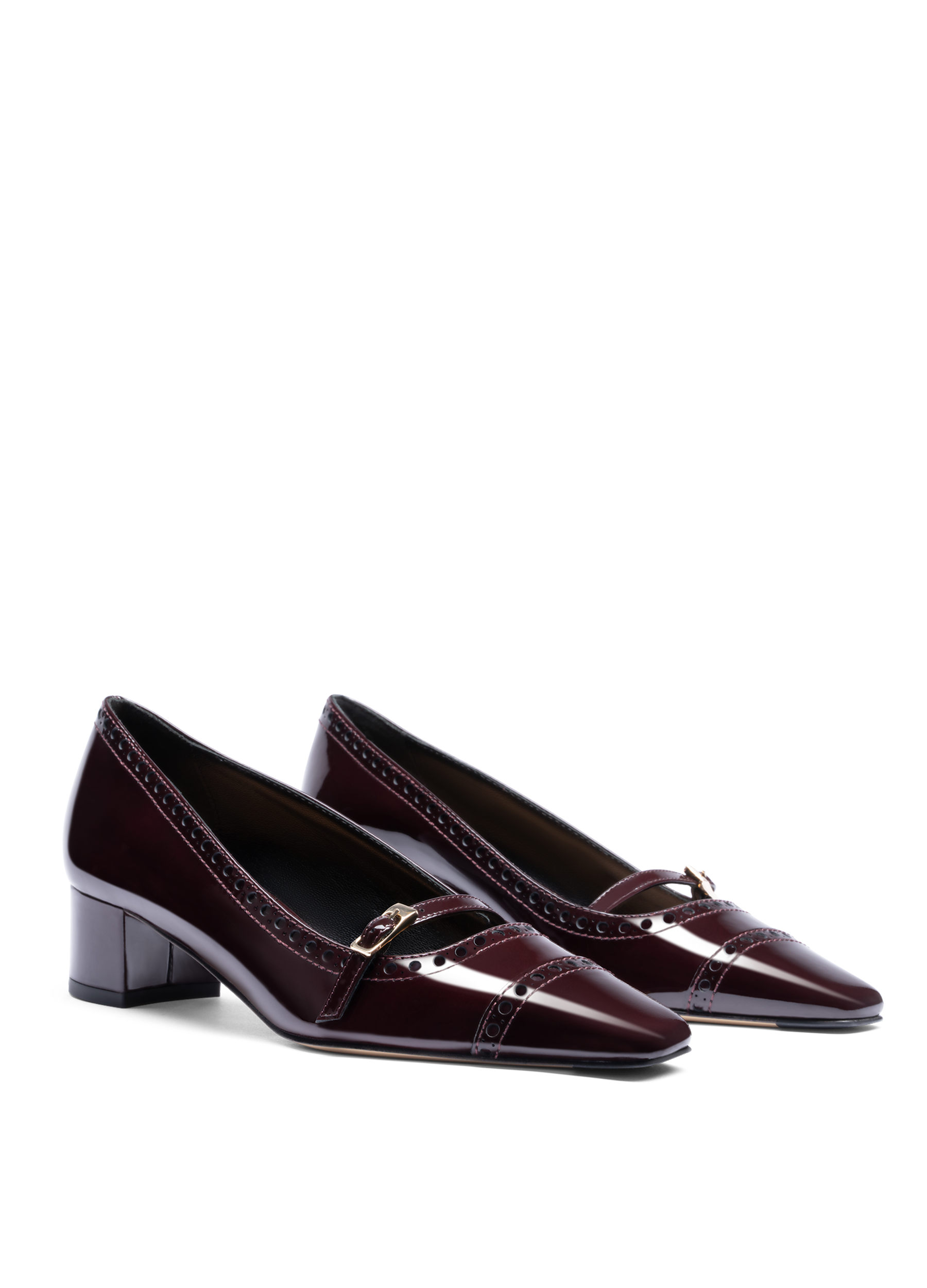 Burgundy patent leather pumps PARALLELE PARIS Red