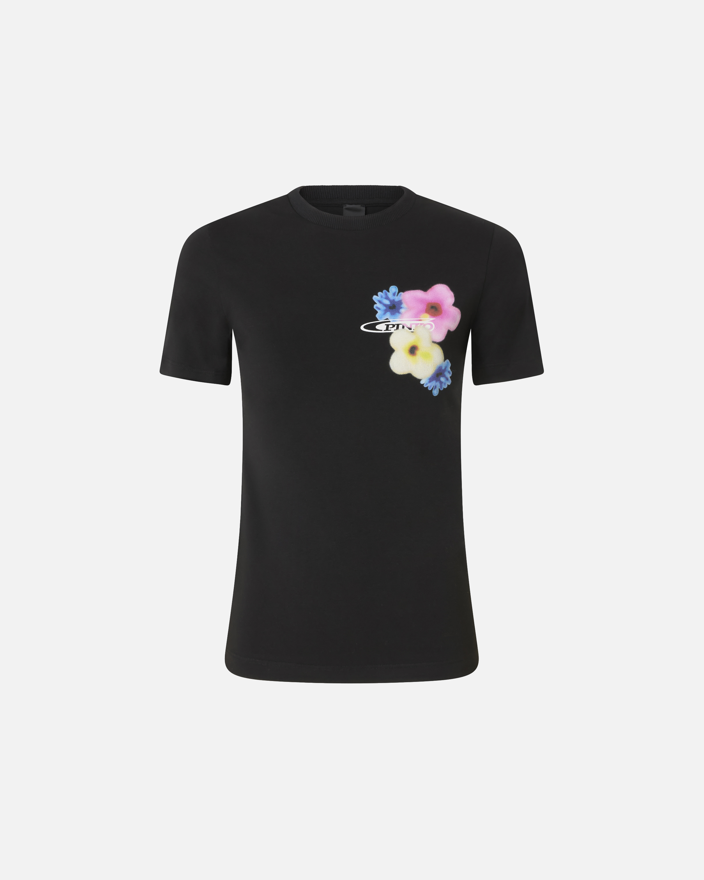 Floral print t-shirt PINKO Black