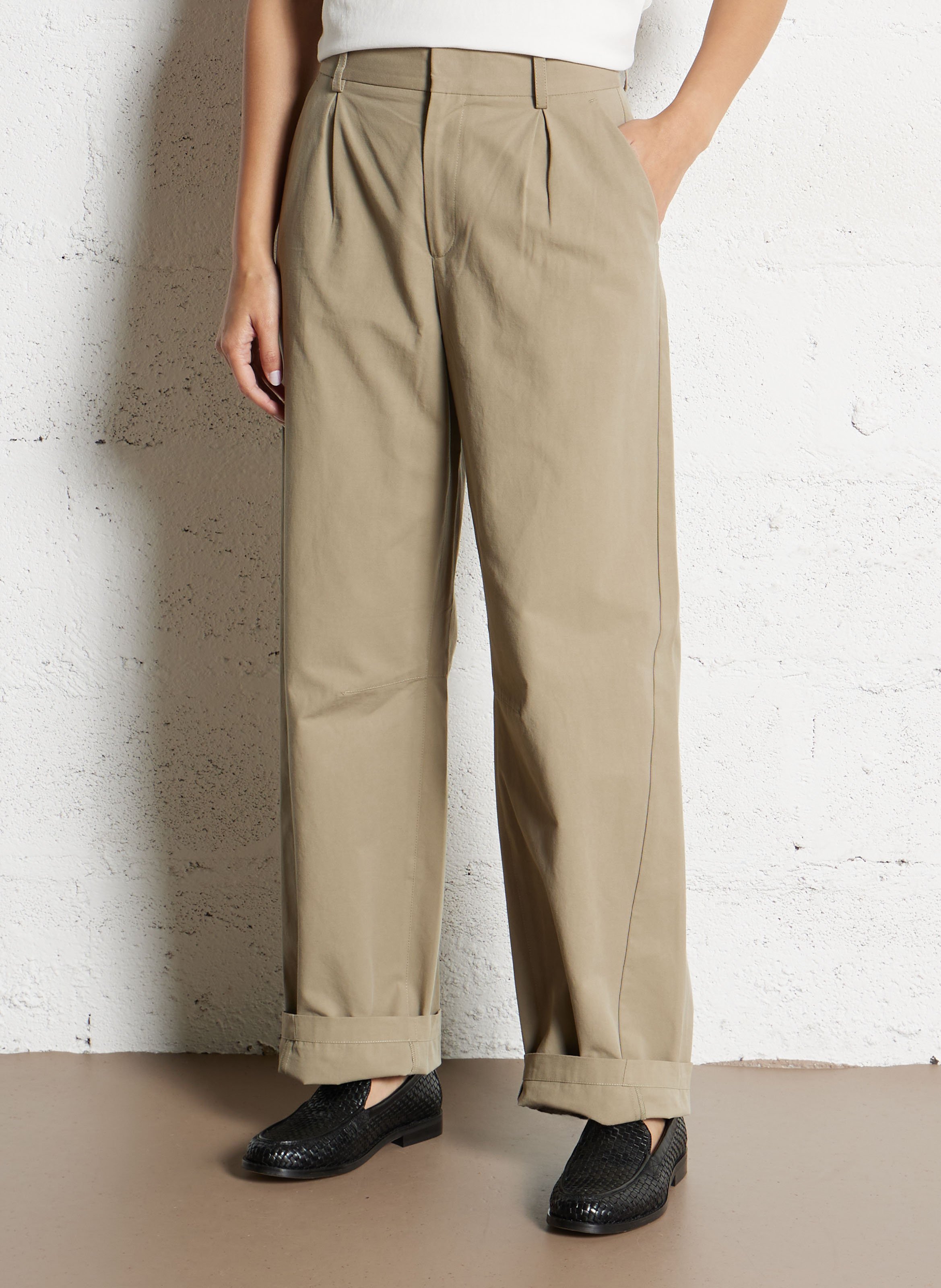 Straight cotton screen-printed V-neck T-shirt IKKS White