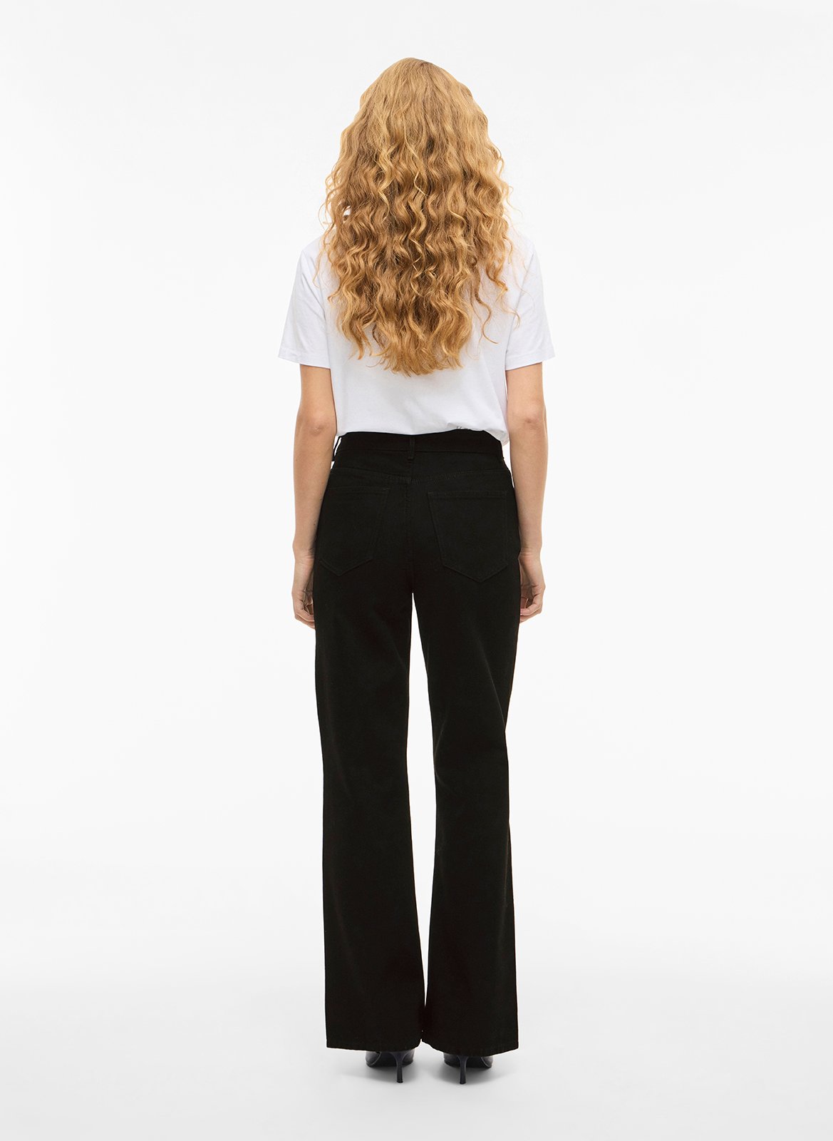 Flared jeans with plain lace-up closure VILA Black