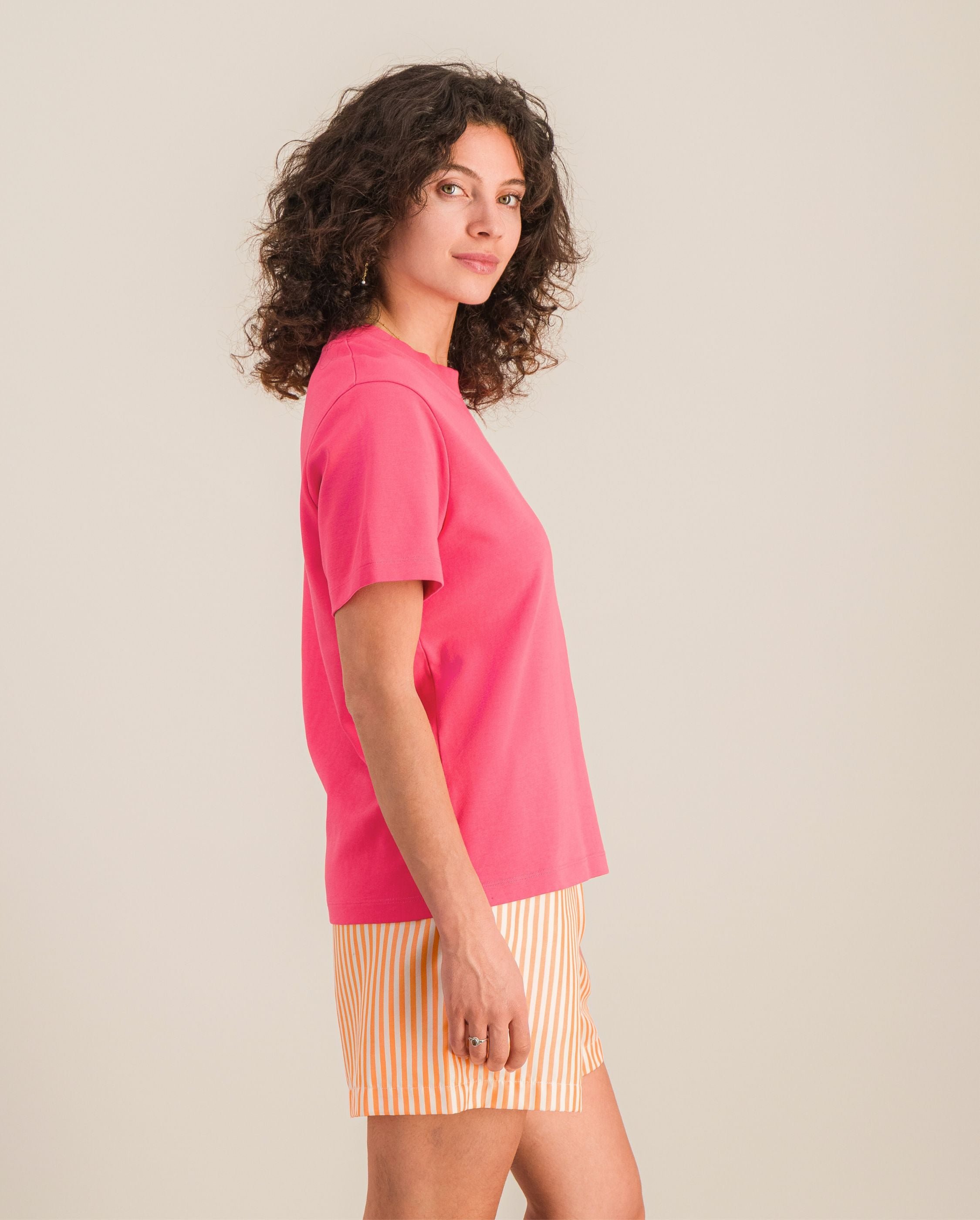 Women's organic cotton T-shirt, fuchsia ANGARDE Pink