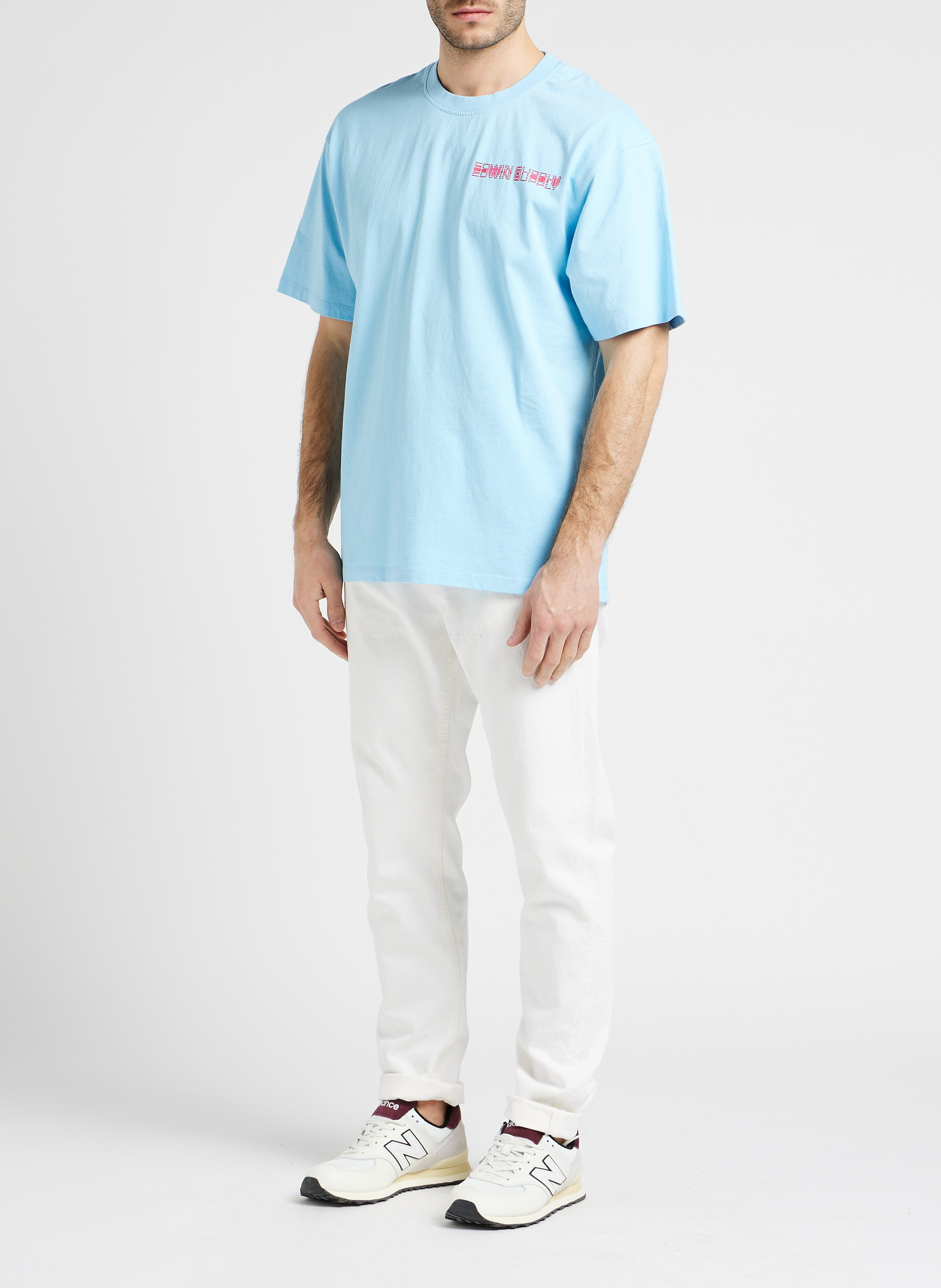 Loose-fit, katoenen T-shirt met ronde hals en zeefdruk - Edwin x Robert Beatty EDWIN Blauw