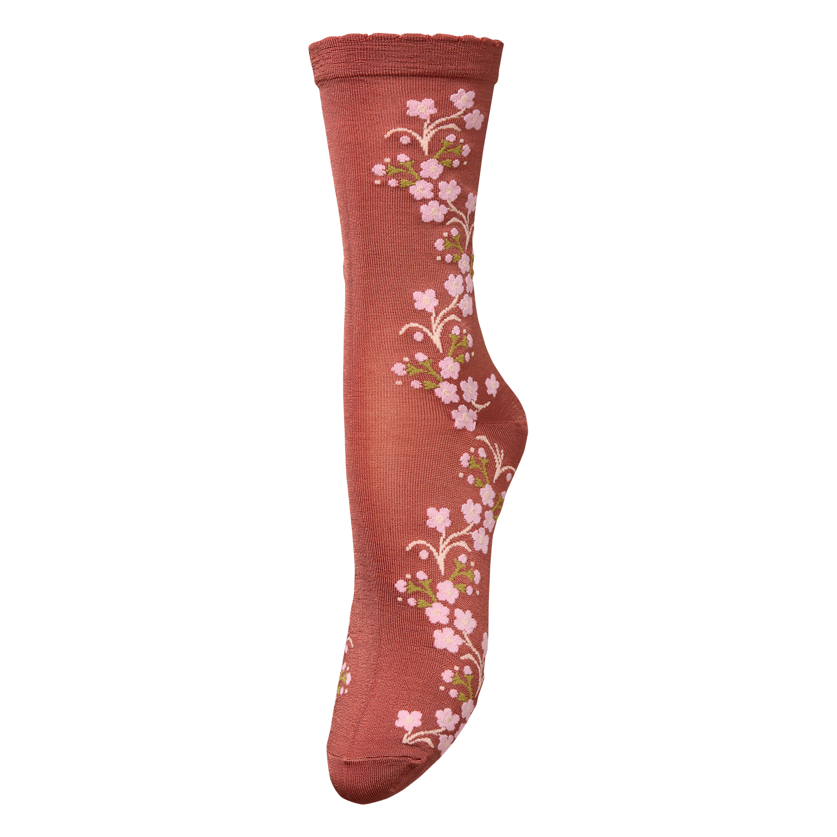 Floral patterned socks BECKSONDERGAARD Red