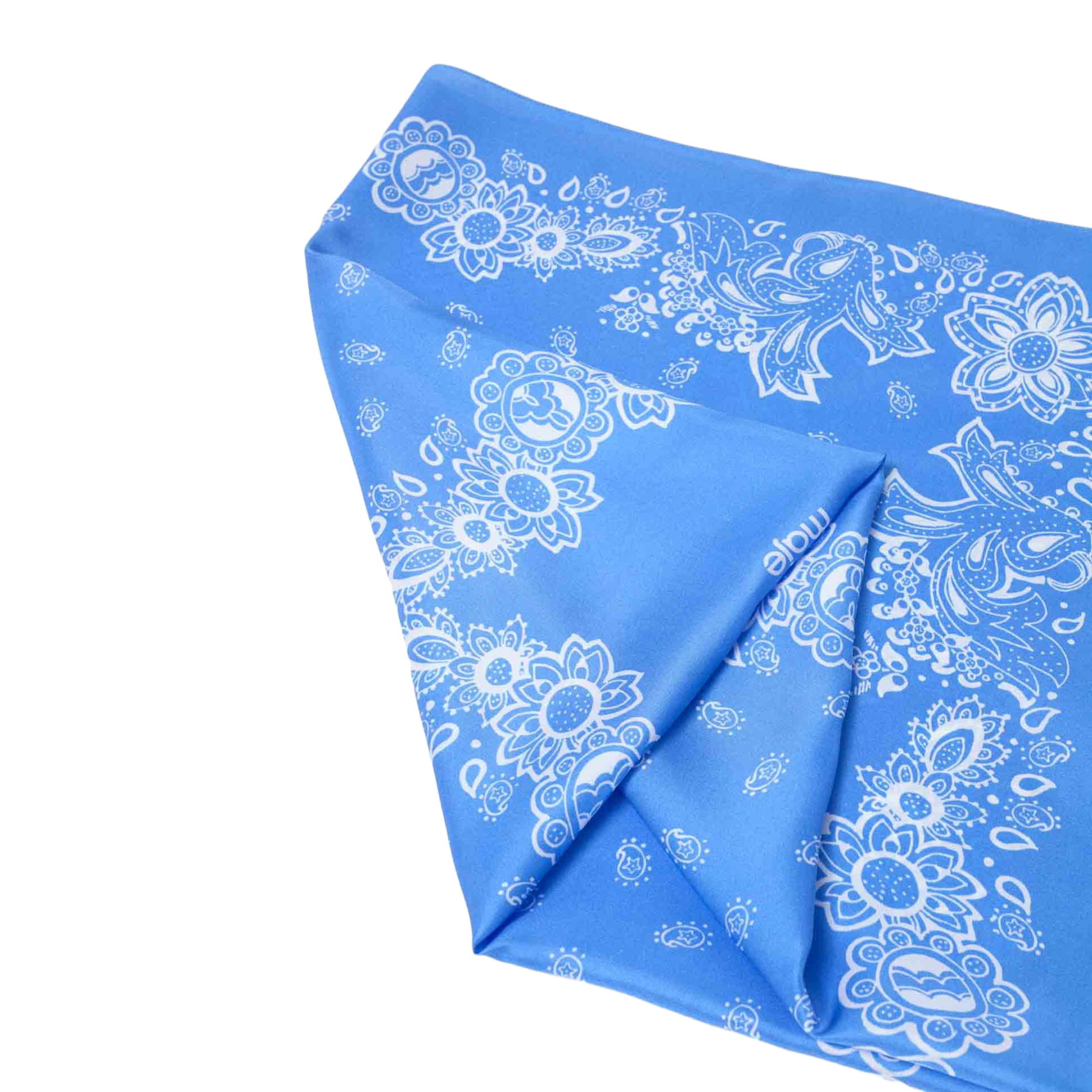 Foulard van zijde met print MAJE Blauw