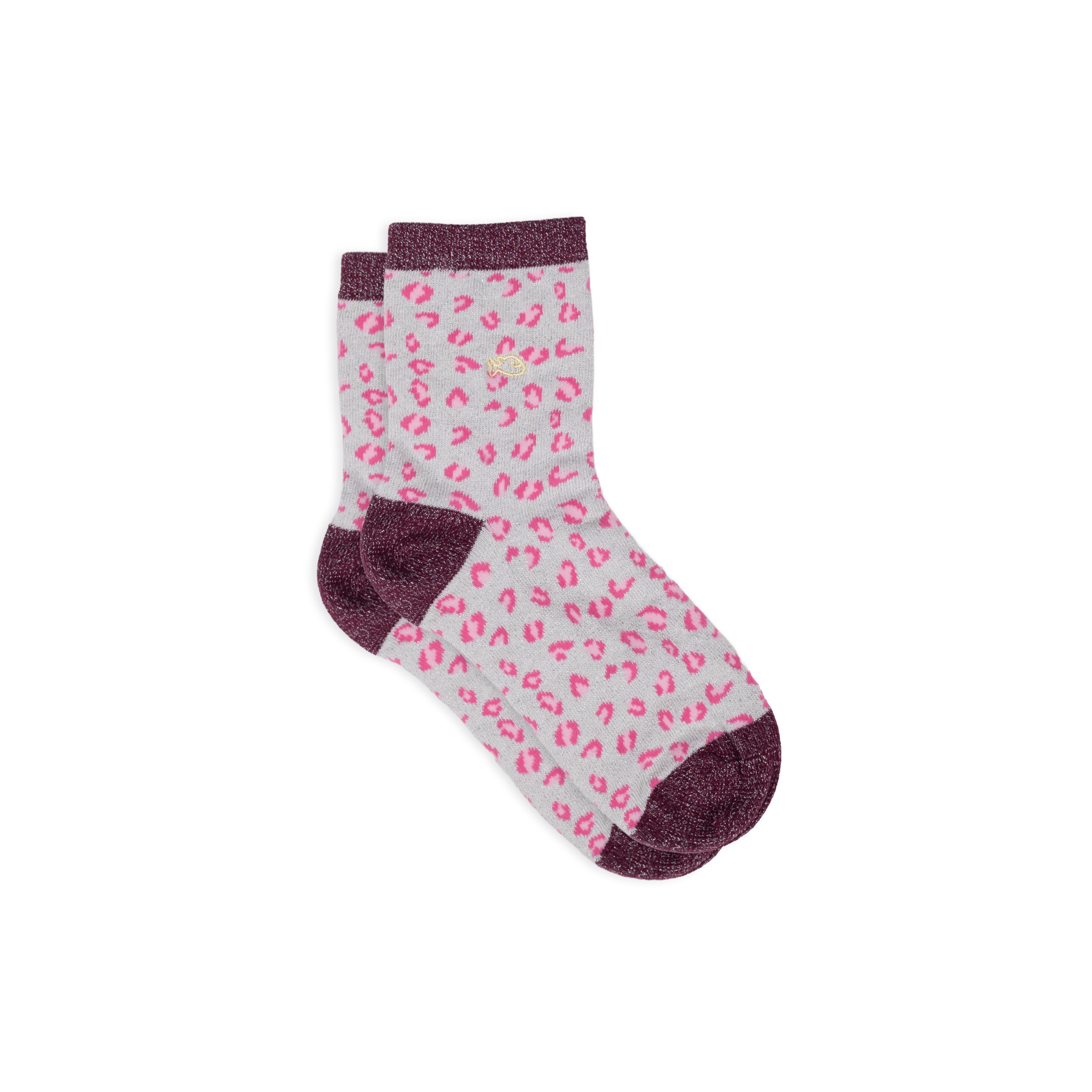 Leopard Combed Cotton Socks BILLYBELT White