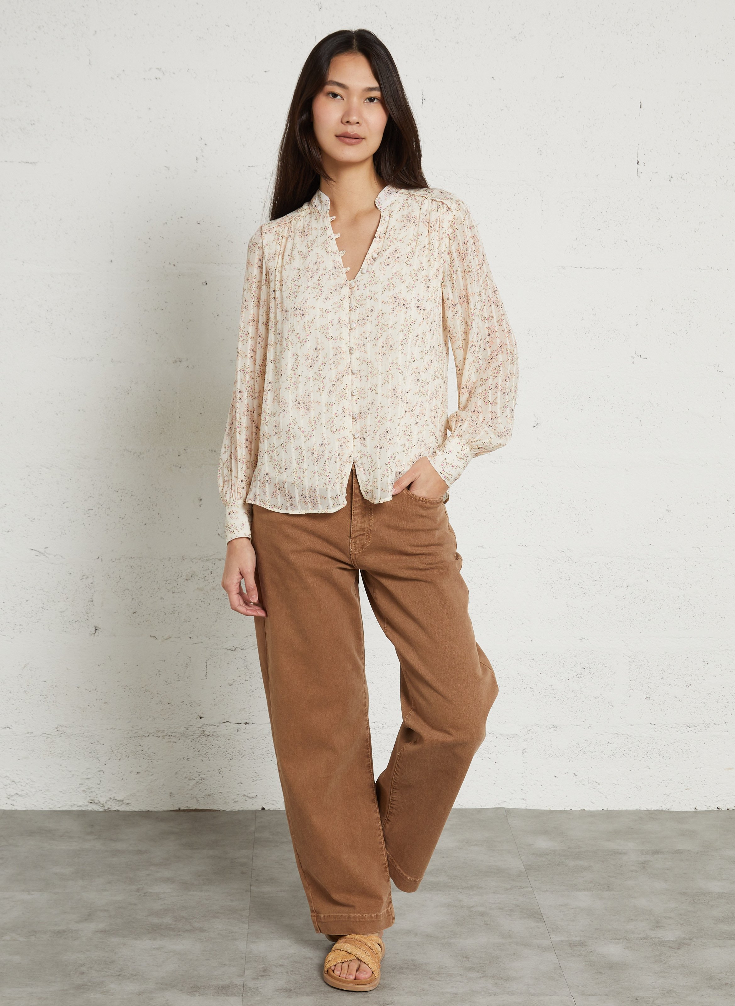 Gerade geschnittenes Hemd - bedruckt MAISON 123 Beige