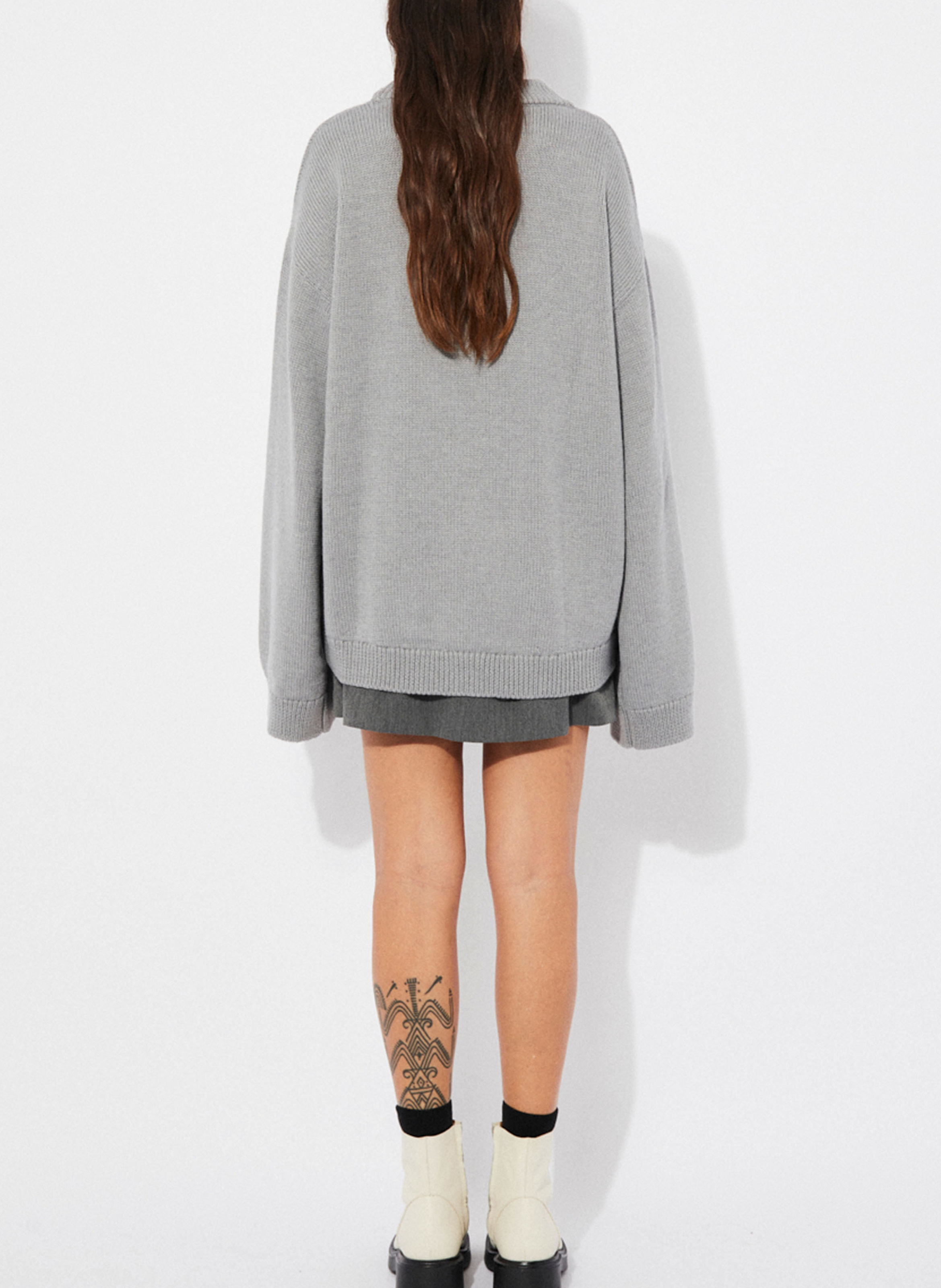 Pull oversize en laine RITA ROW Gris