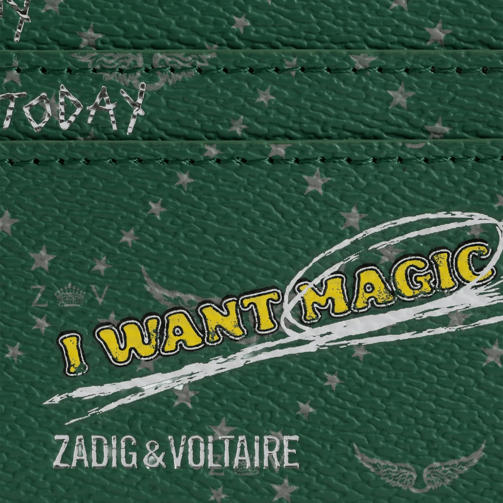 Kleine pasjeshouder van gewatteerd leer ZADIG&VOLTAIRE Groen