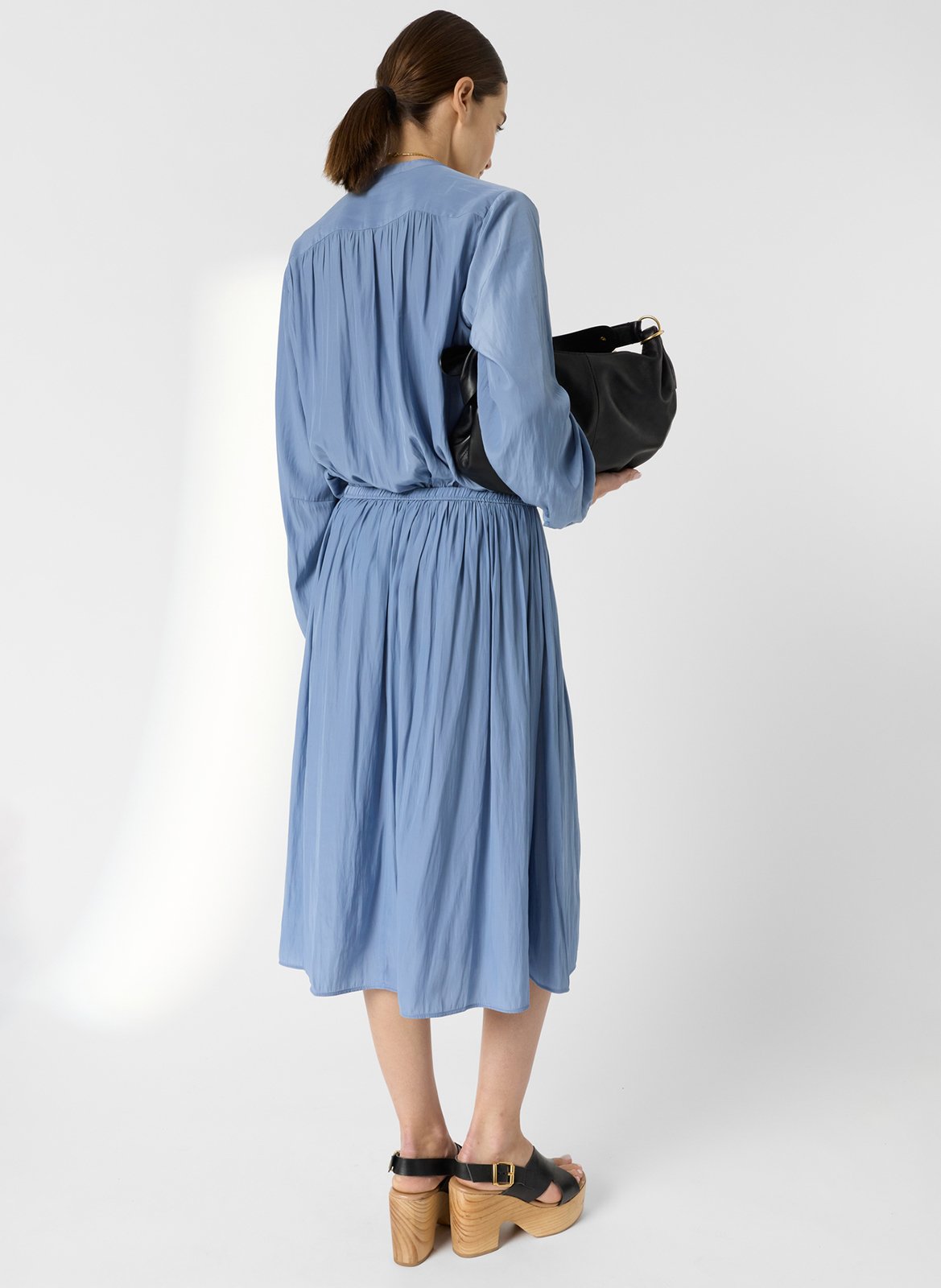 Jupe midi plissée GERARD DAREL Bleu