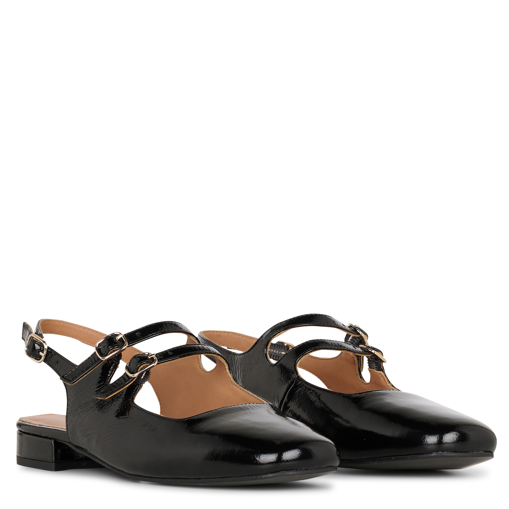 Leather mid-calf boots with pointed toe Black