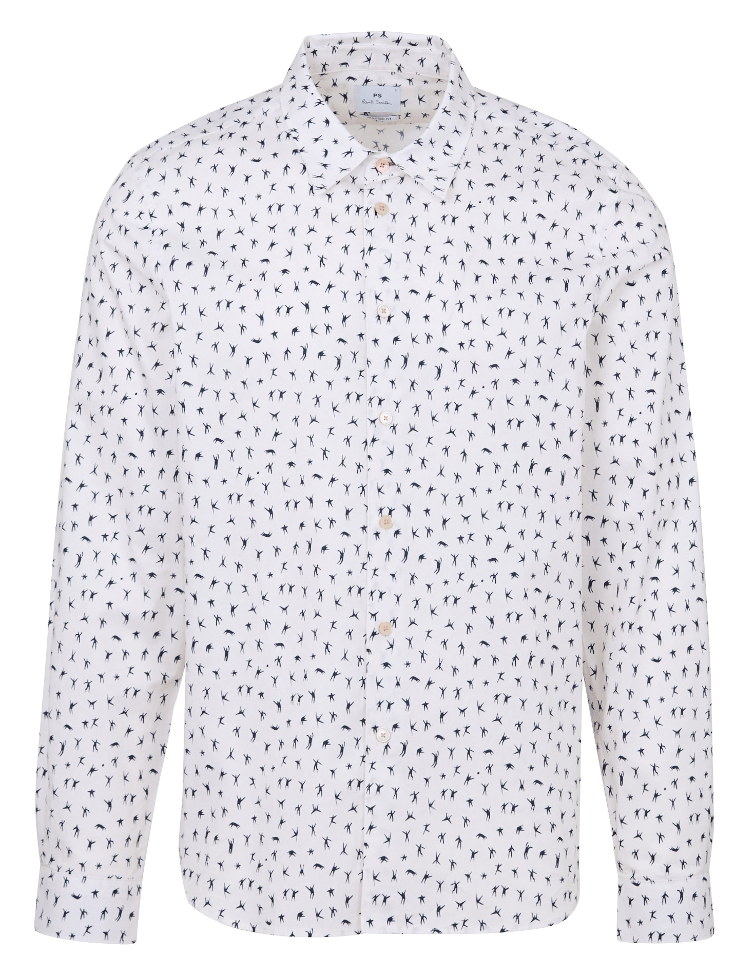 Chemise droite imprimée en coton PAUL SMITH Blanc