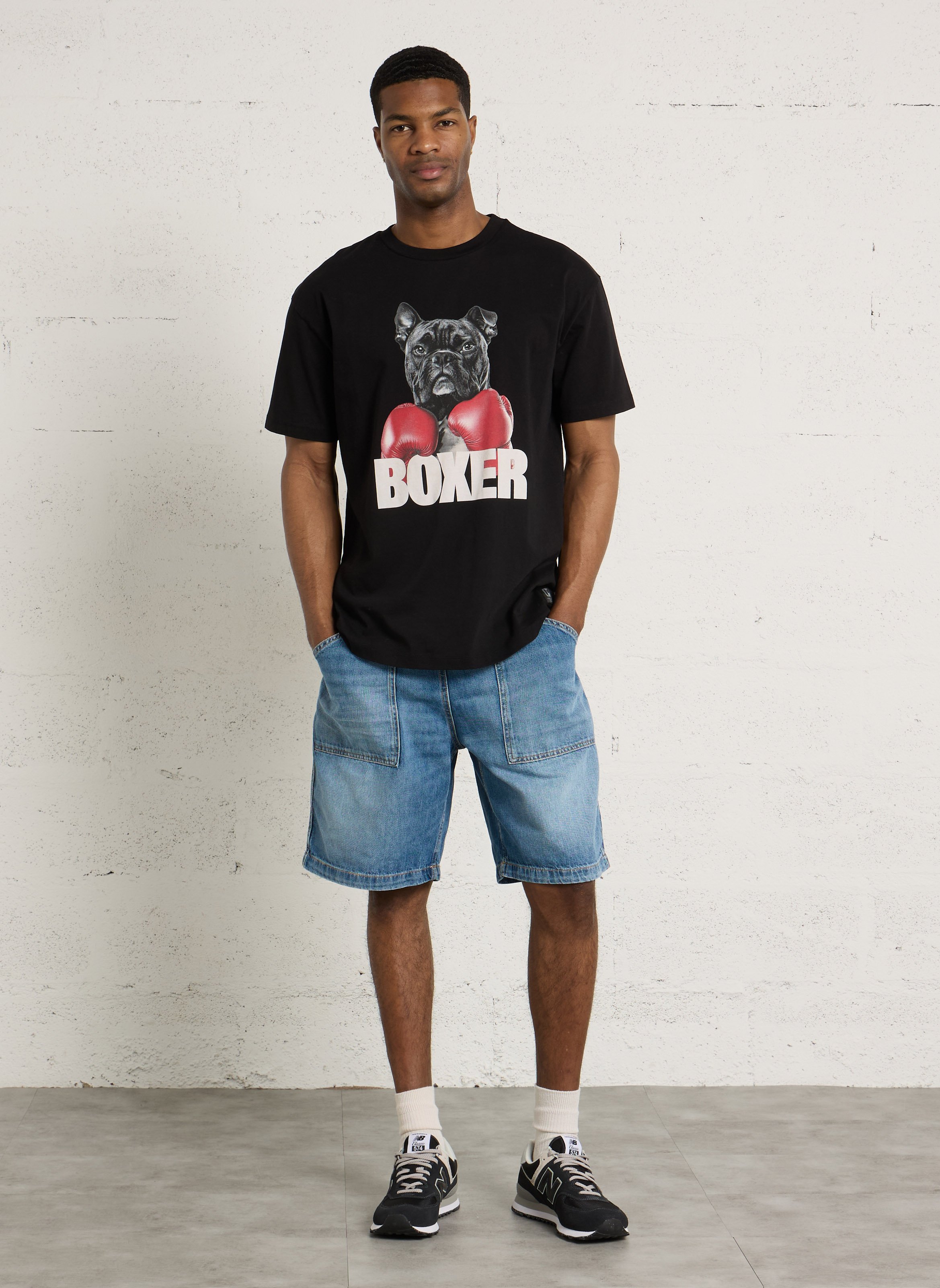 Bermuda droit en coton  LE TEMPS DES CERISES Bleu