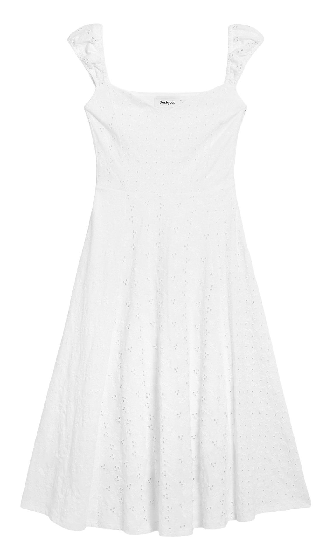 Fitted cotton midi dress DESIGUAL White