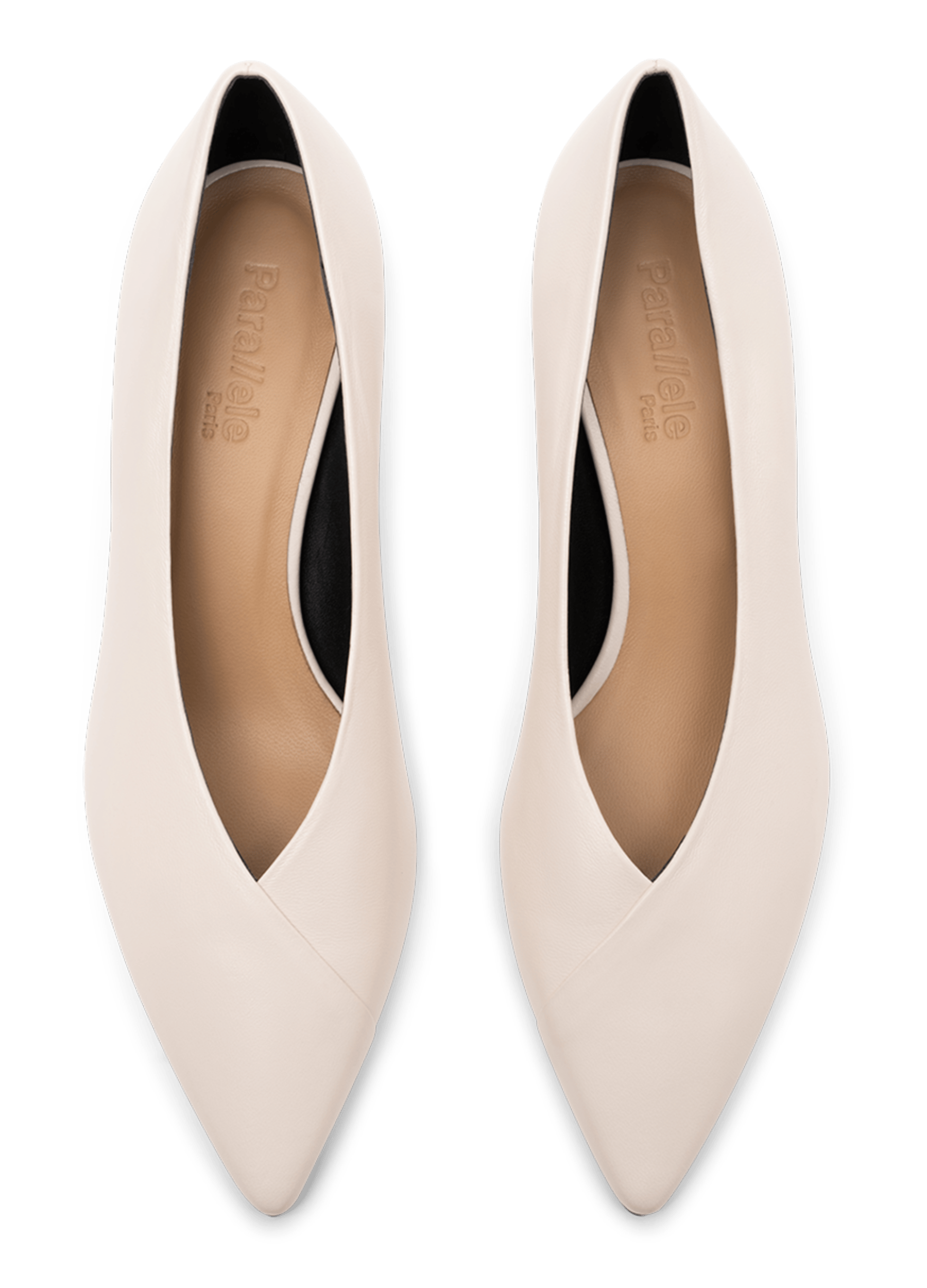 Escarpins en cuir nappa latte PARALLELE PARIS Blanc