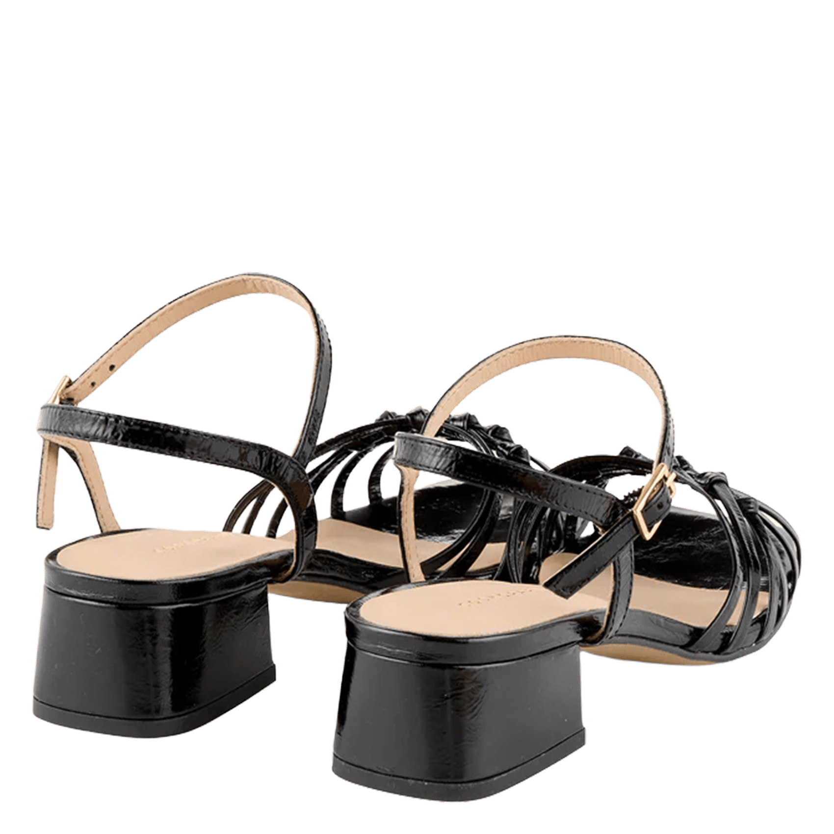 Leren sandaaltje met hak COSMOPARIS Zwart