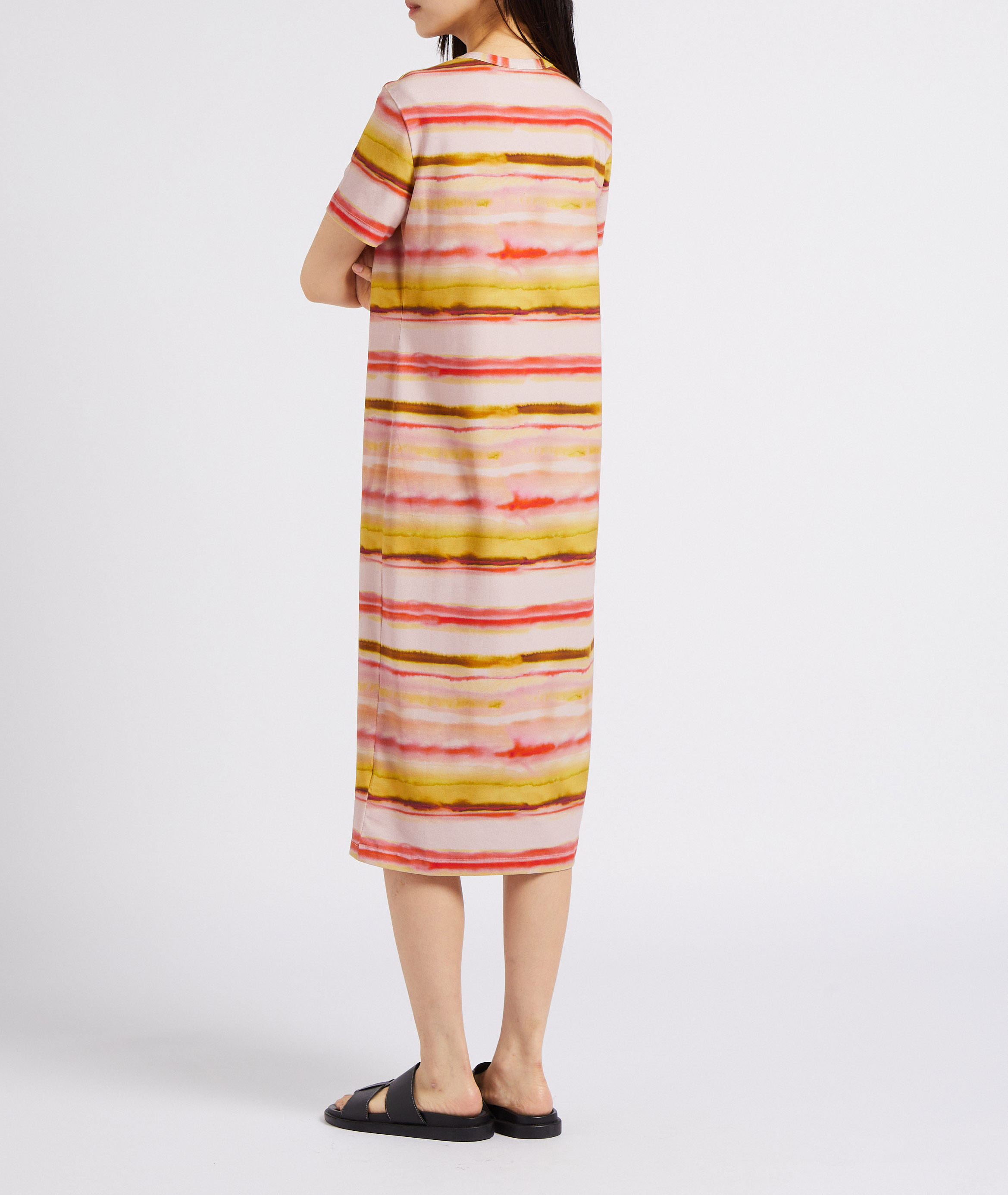 Gerade geschnittenes Midikleid aus Baumwoll-Mix mit Rundhalsausschnitt PAUL SMITH Rosa