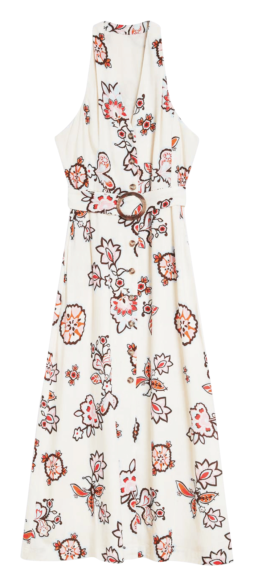 Robe midi décolleté V imprimée GRACE ET MILA Blanc