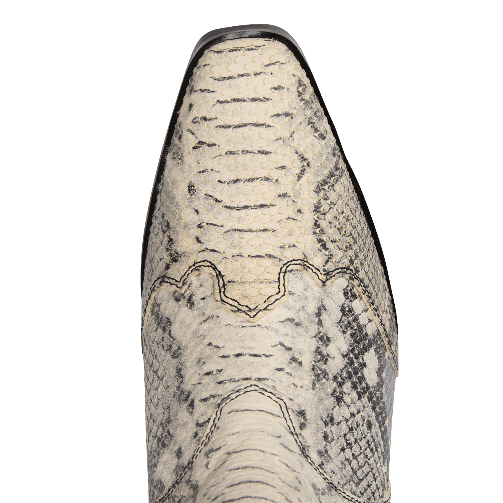 Santiags en cuir effet python IKKS Blanc