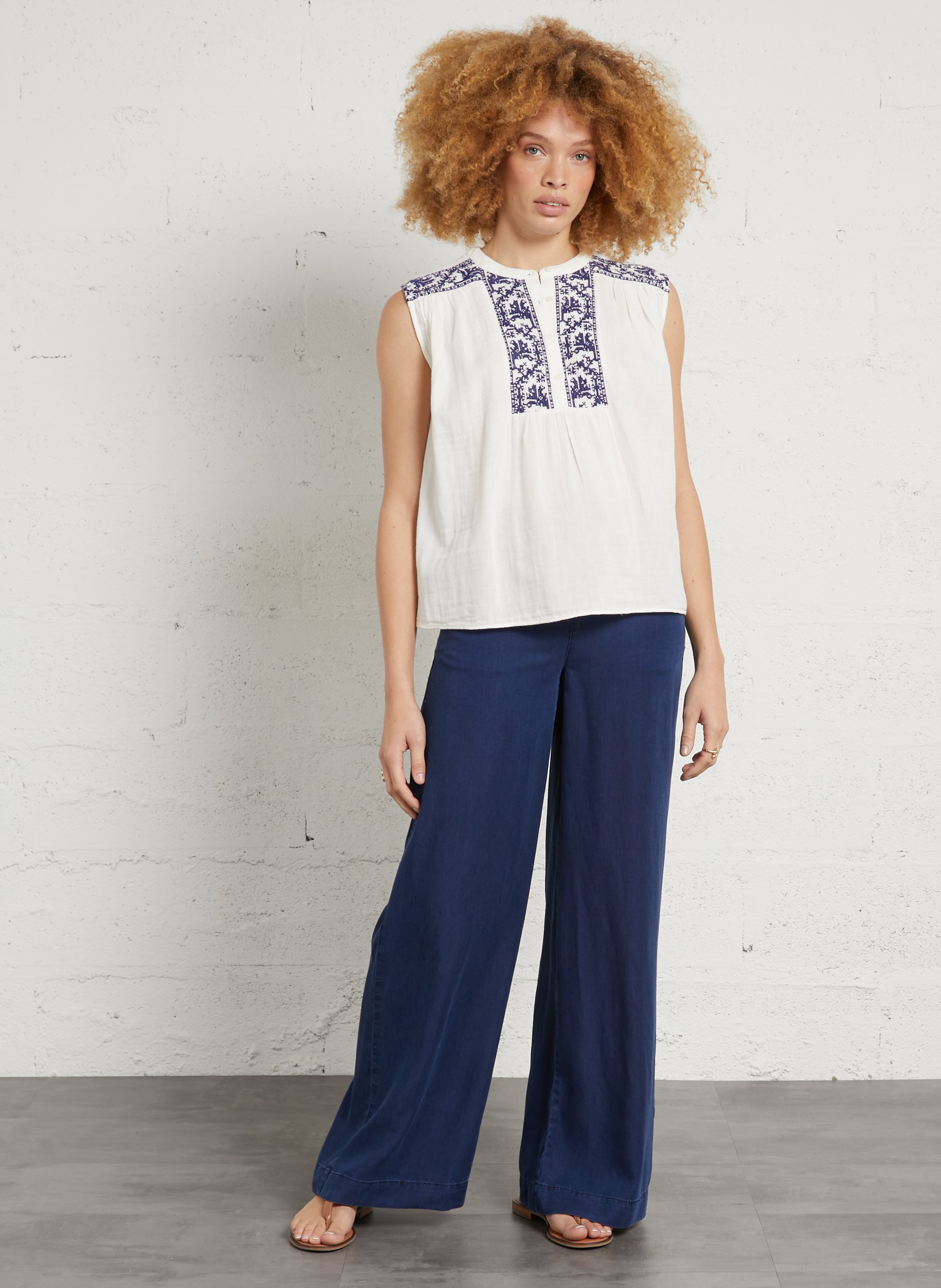Pantalon large  MAISON 123 Bleu